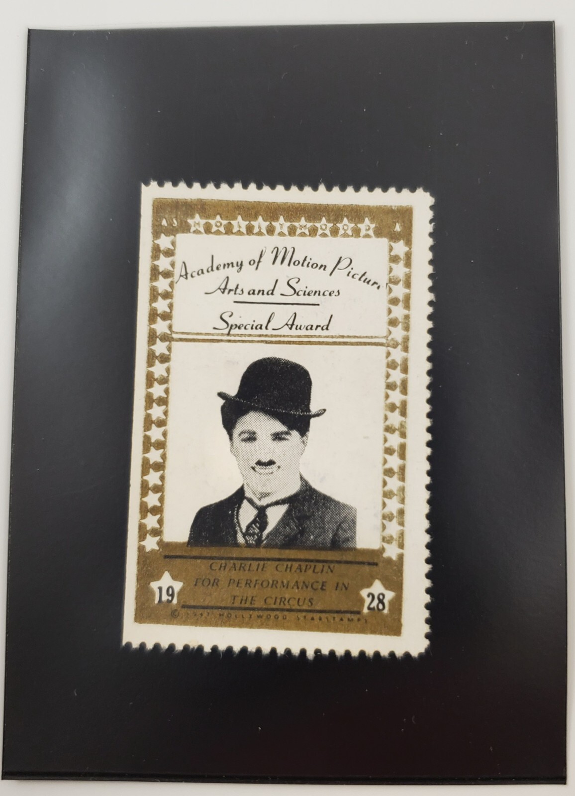 1947 Charlie Chaplin Actor Hollywood Movie Star Stamp Trading Card