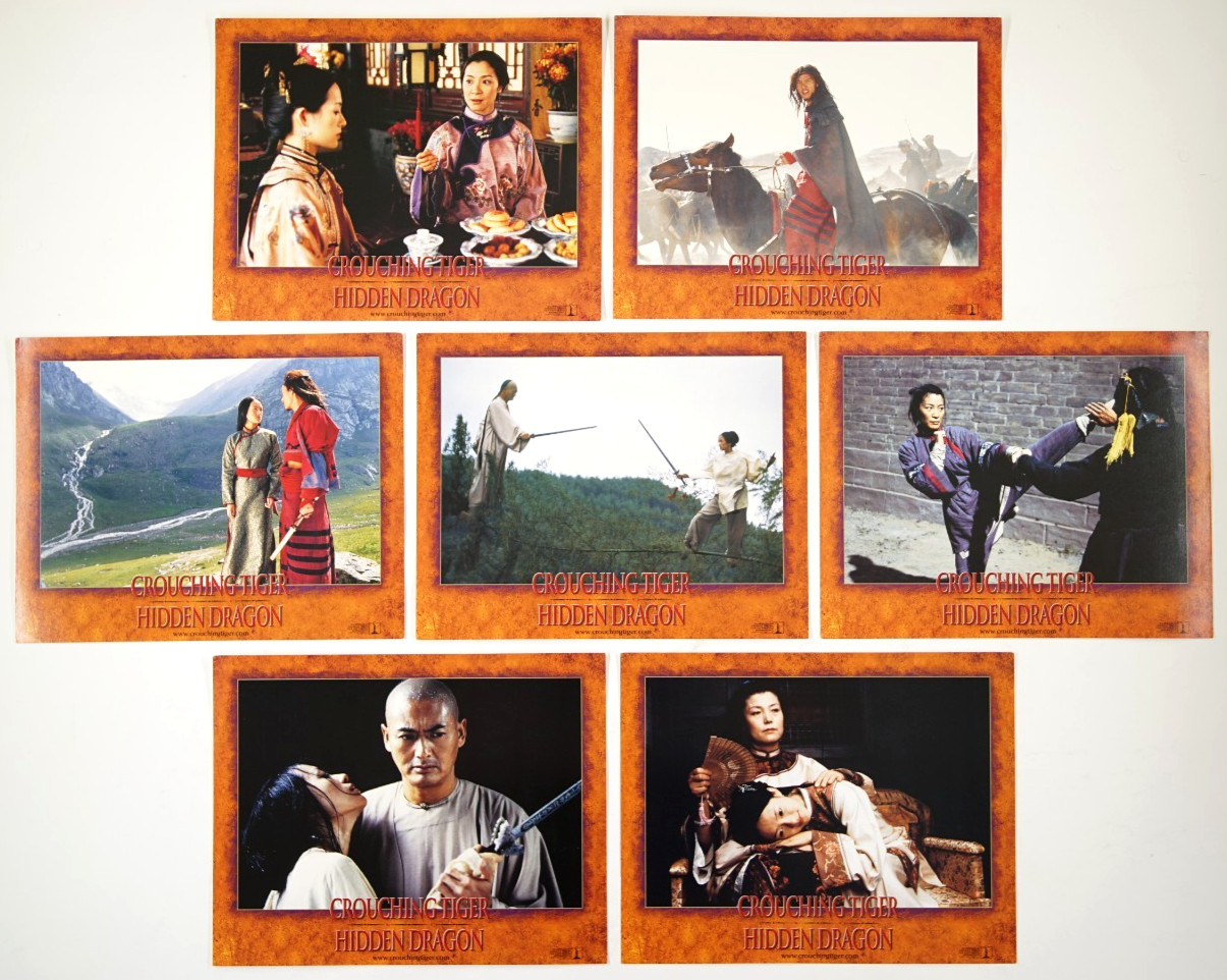 WO HU CANG LONG 2000 CROUCHING TIGER HIDDEN DRAGON Lot Set of7 Movie Lobby Cards