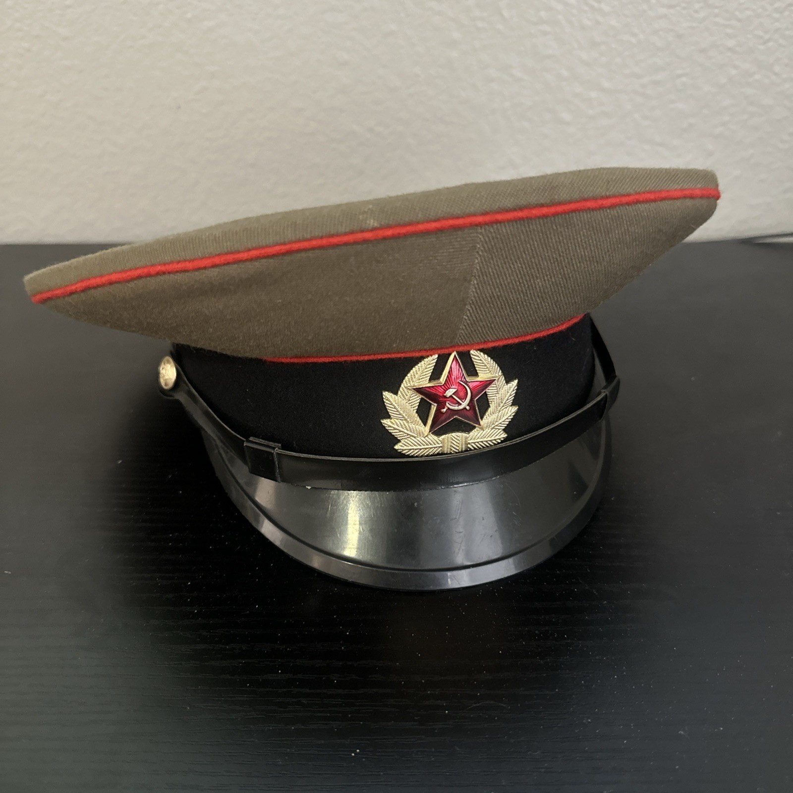 Vintage 1984 Soviet USSR Military Officer Visor Cap Hat Size 57 