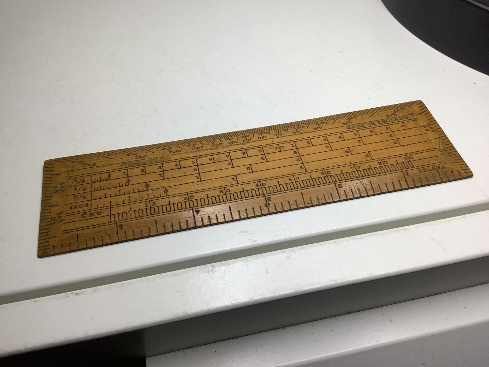 Antique. Boxwood Drafting Ruler. Vintage Technical Drawing Tools. 6inch. Compact