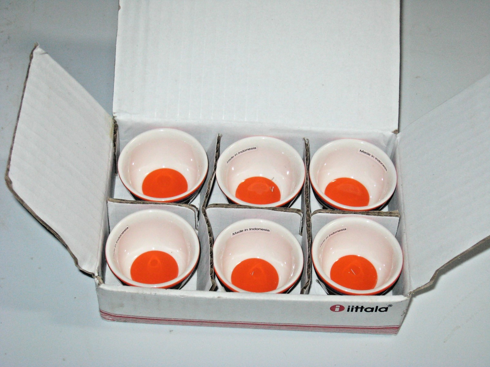 Iittala Origo Egg Cup Set of 6 50ml Finland Striped Rare Colors 1999 NEW in BOX