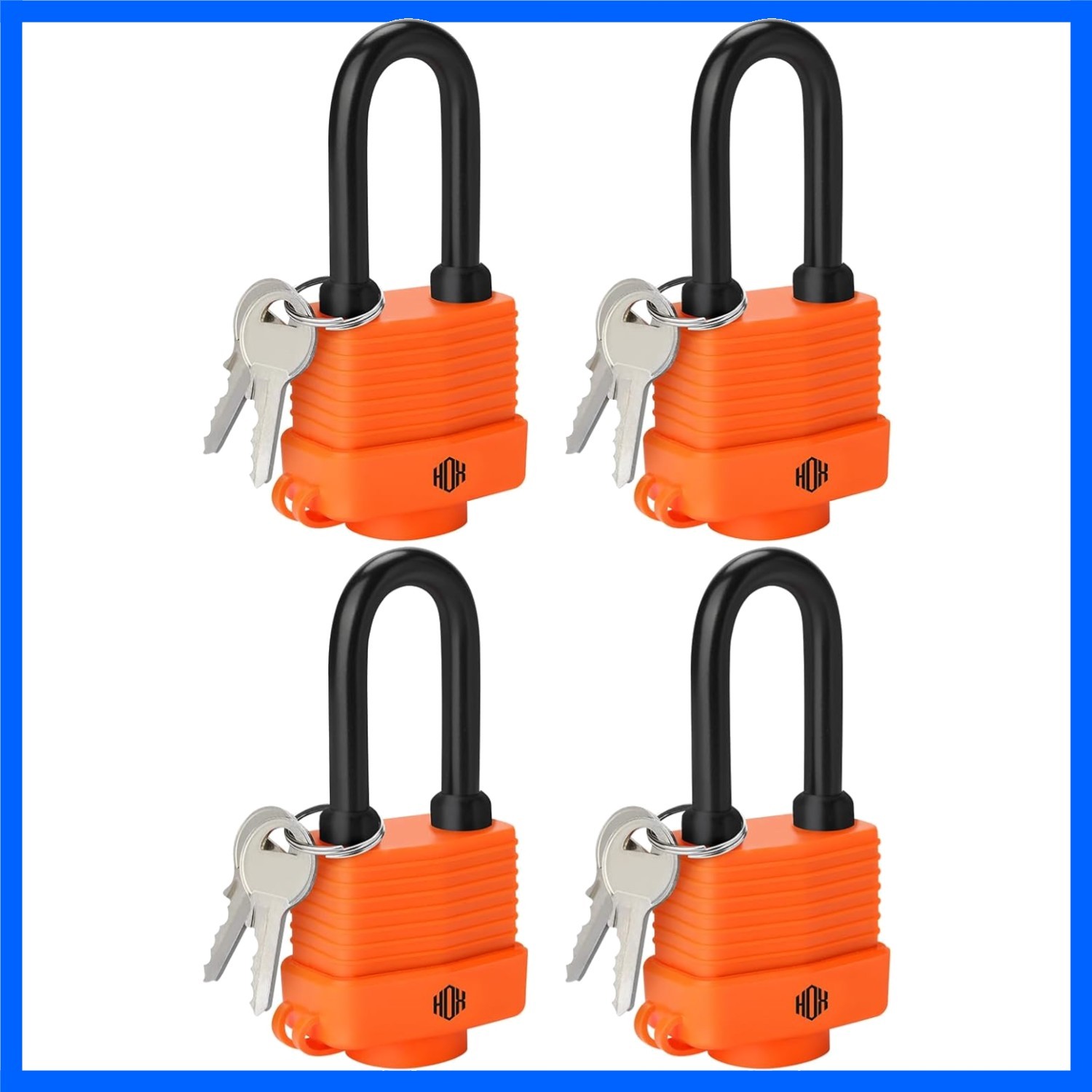 4-Pack Durable Weatherproof Padlocks with 2-Inch Shackle for Ultimate Security