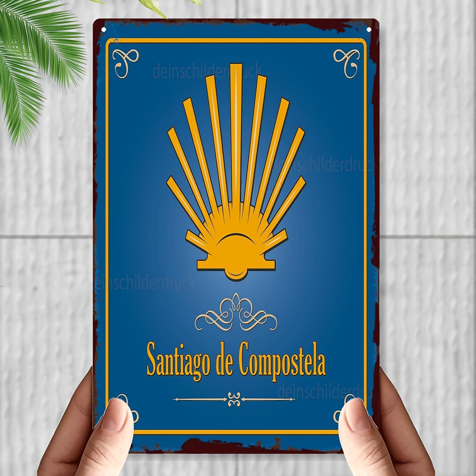 Vintage Camino de Santiago Iron Large Tin Metal Signs Home Décor 8x12