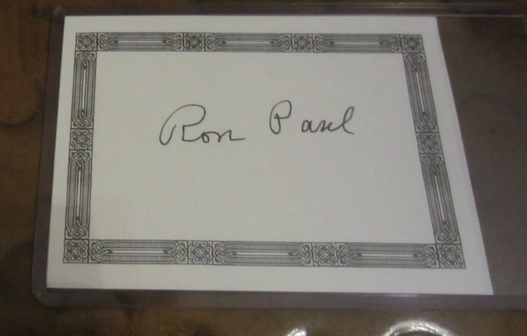 Ron Paul autographed bookplate signed fmr Texas Congressman Conservative Patriot