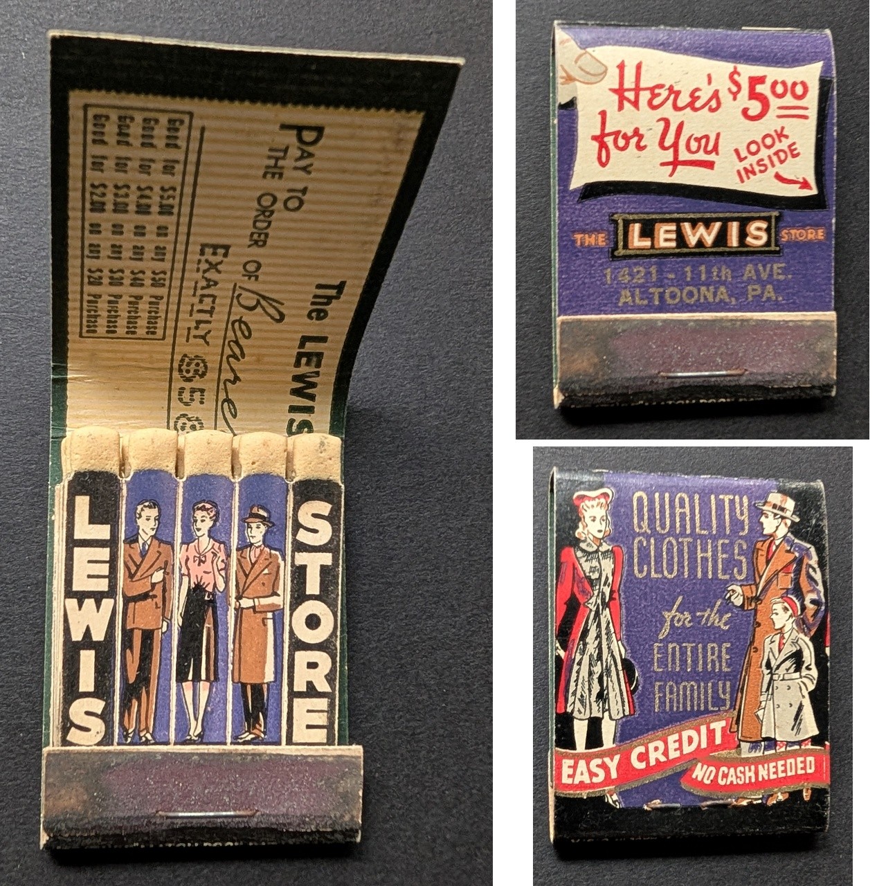 Feature Matchbook The Lewis Store Altoona PA