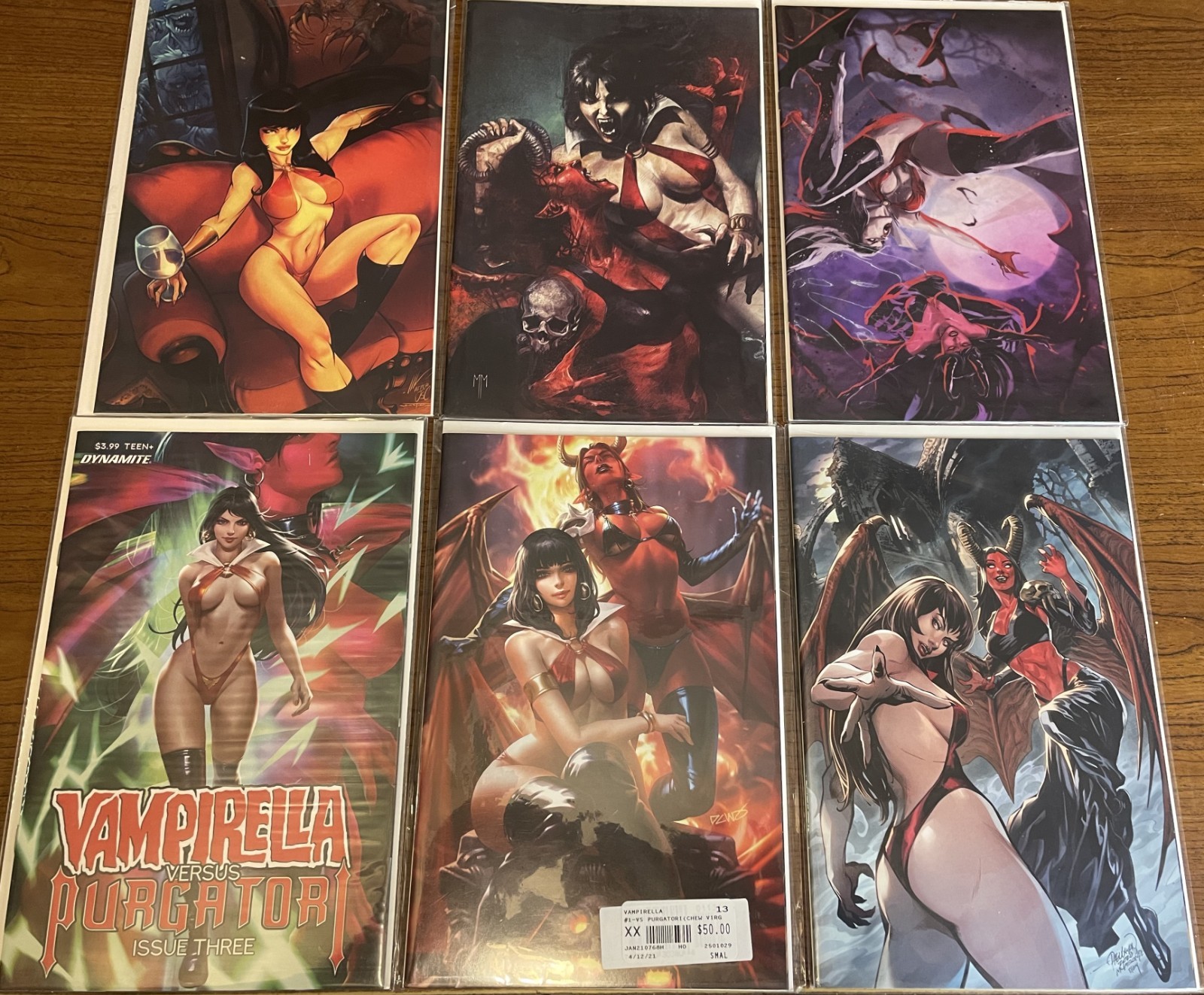 VAMPIRELLA Vs PURGATORI Lot OF SIX Dynamite 1H, 1I, 1M, 3A, 4P, Vampirella #25