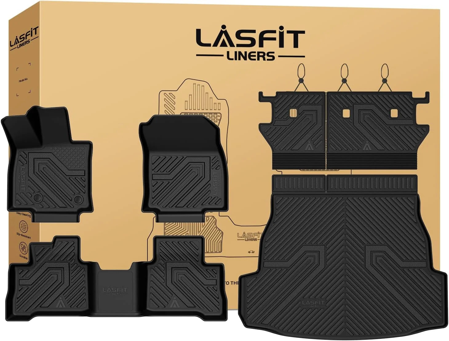 LASFIT Floor Mats & Trunk Mat & Backrest Mat for Toyota RAV4 2026 Hybrid (Not Fi