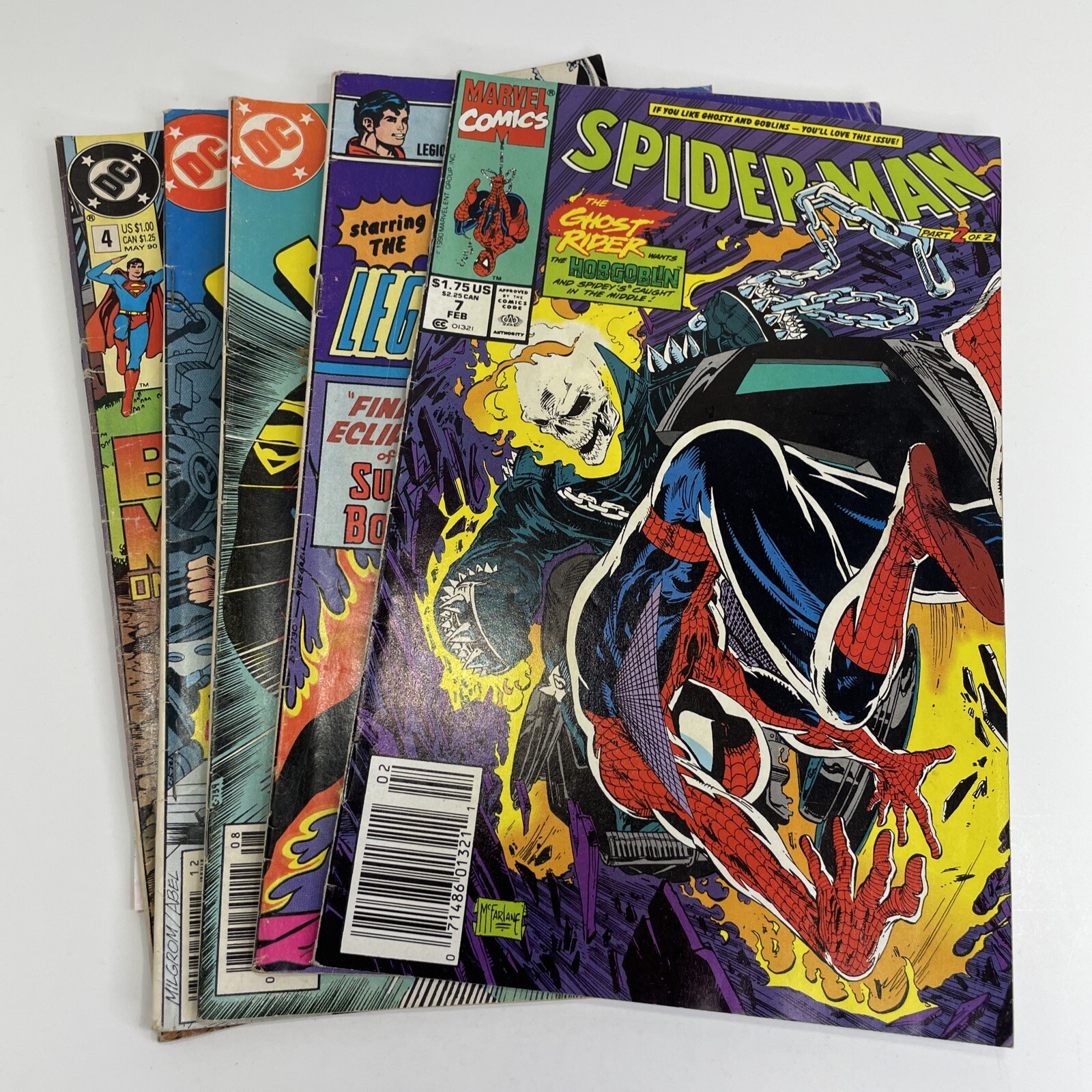 DC Marvel Comic Lot of 5 Spider-Man Superboy Punisher 1970s 1990s