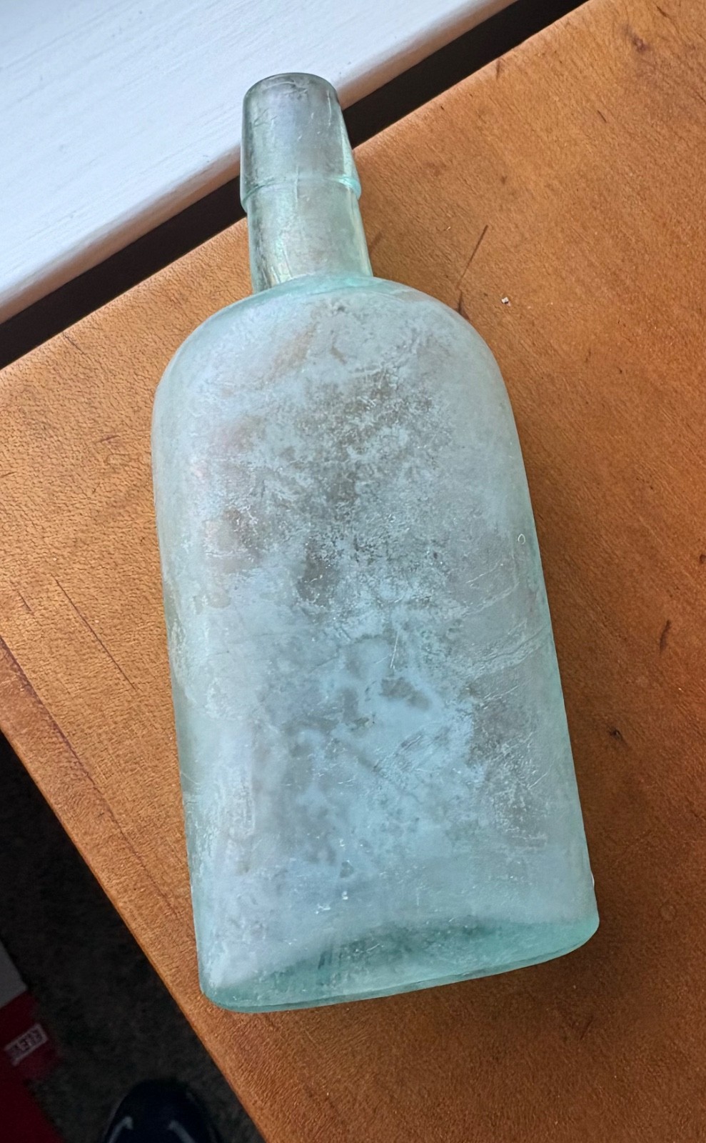 Antique Pale Aqua Blue Medicine Bottle 5.75