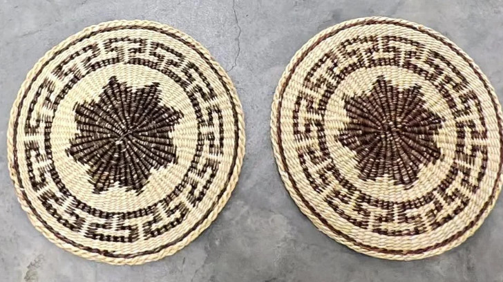Pair of Southwest Motif Woven Trivets 10\