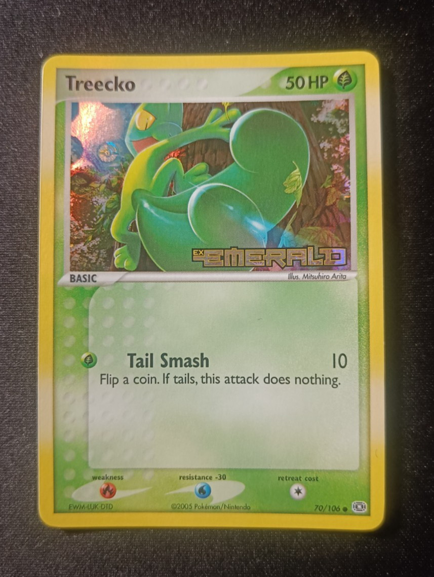 Pokemon Treecko 70/106 Emerald - Reverse Holo Stamped ENG Arita