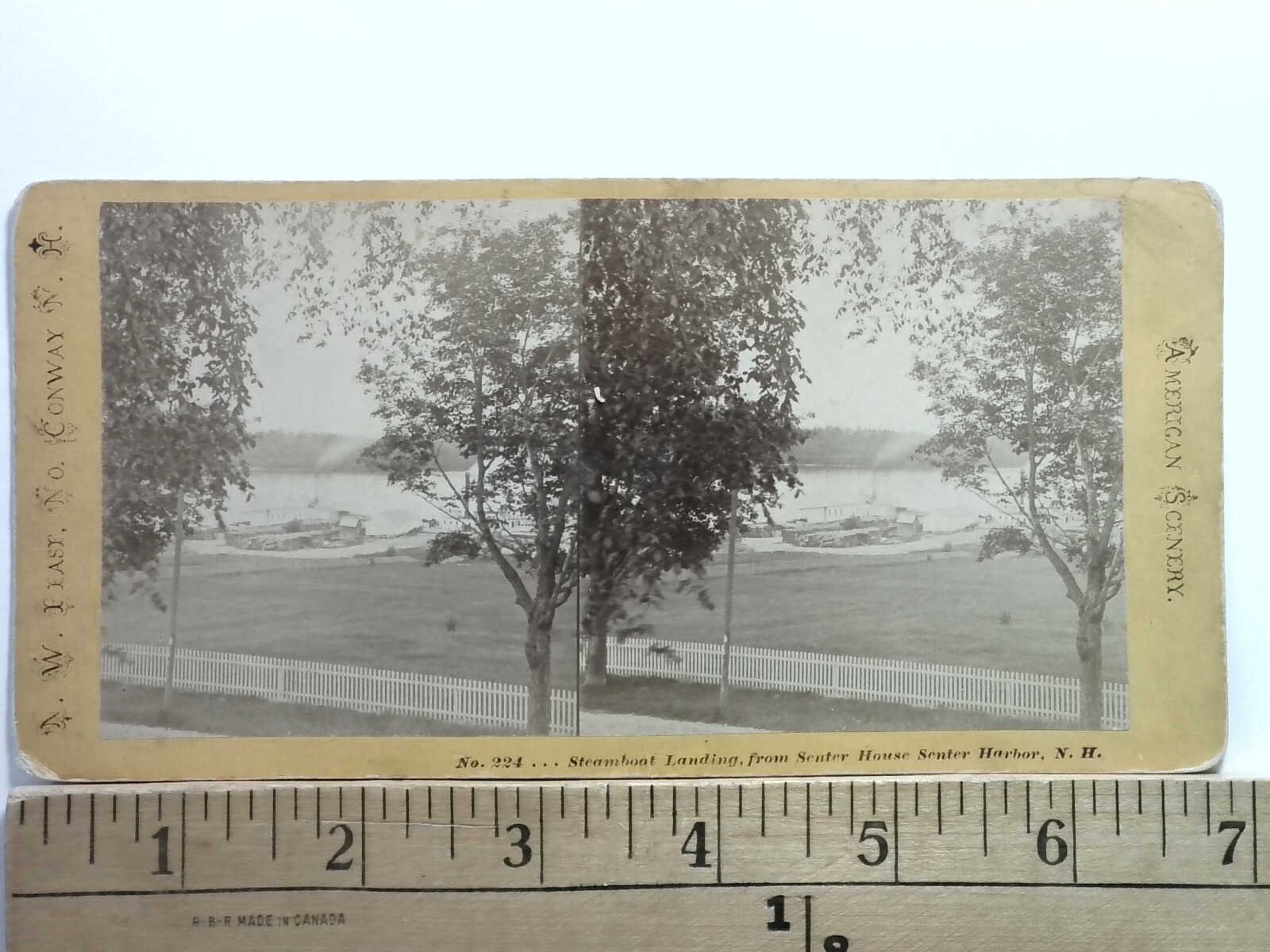 Center Harbor NH Steamboat Landing Stereoview A. W. East American Scenery 1870s