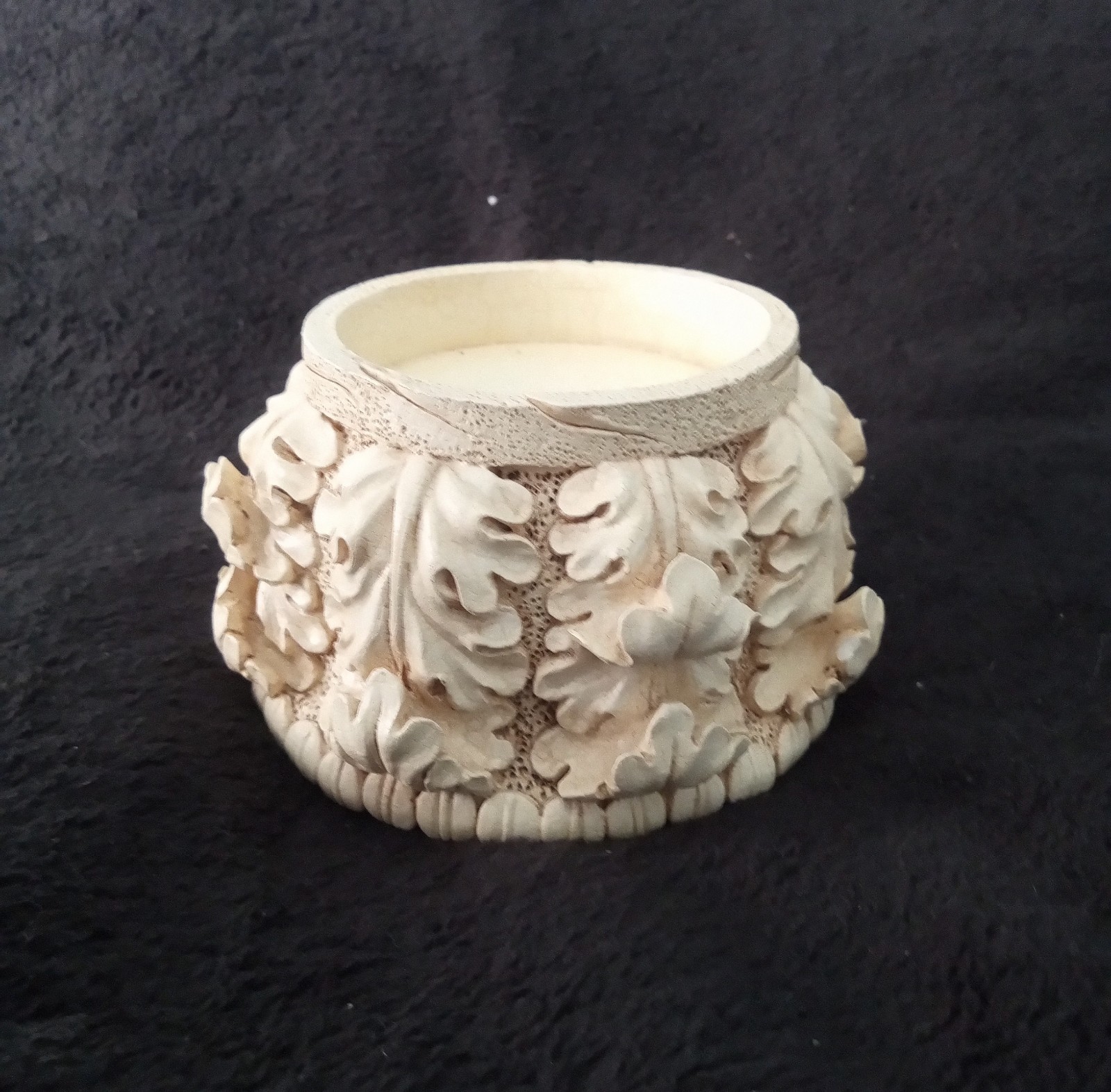 Vintage 1998 CBK Ltd Leaf Pillar Candle Holder Resin Pedestal Stand Fall Decor