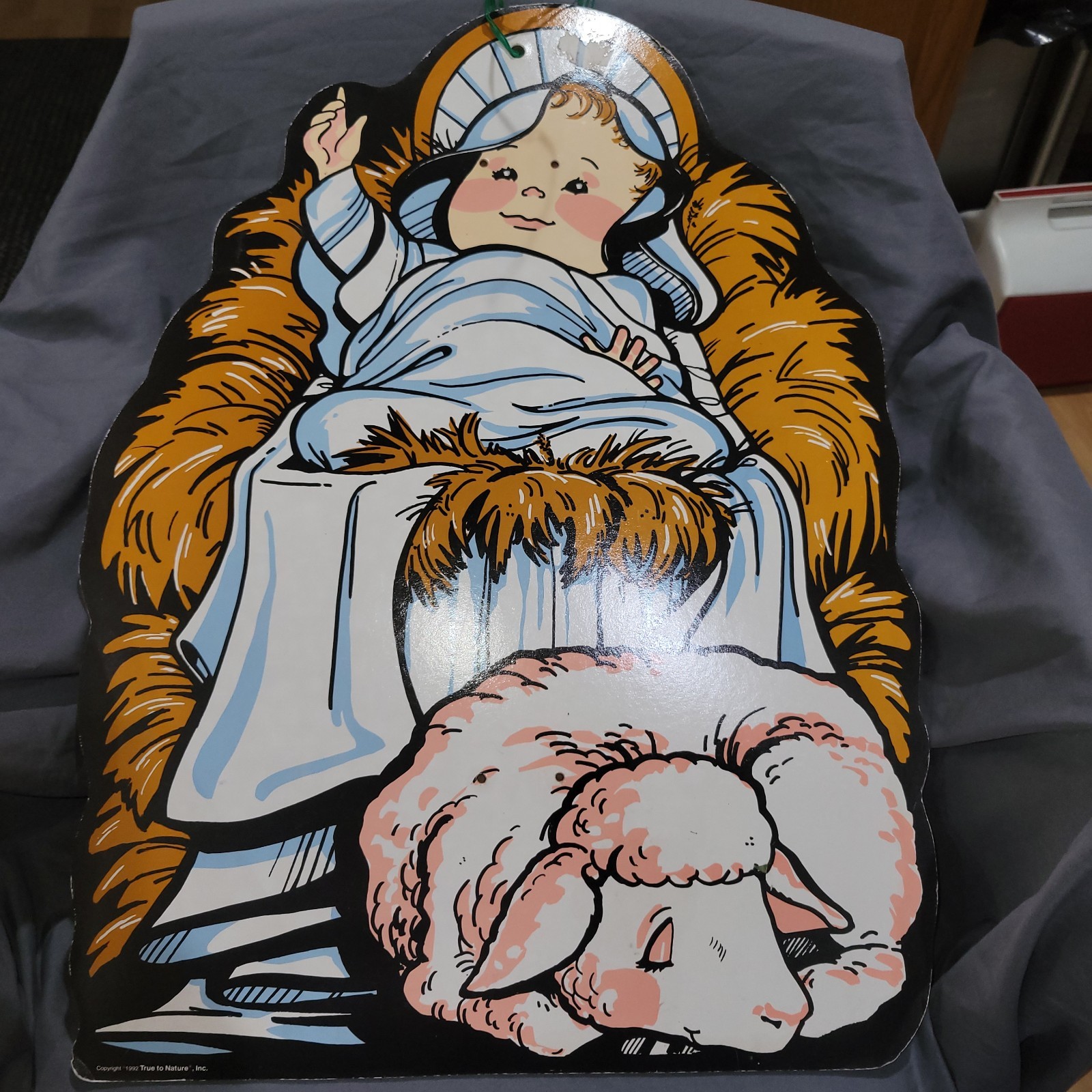 Vintage 1992 True To Nature Giant Life Sized Nativity Set Baby Jesus 17.5x23”