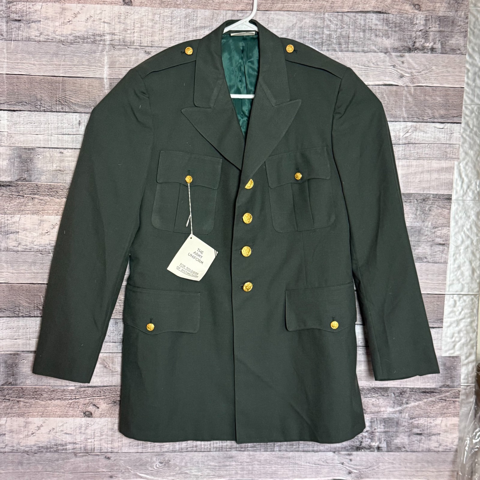 Vintage US Army Class A Dress Jacket Mens Large Green Wool Blend NEW