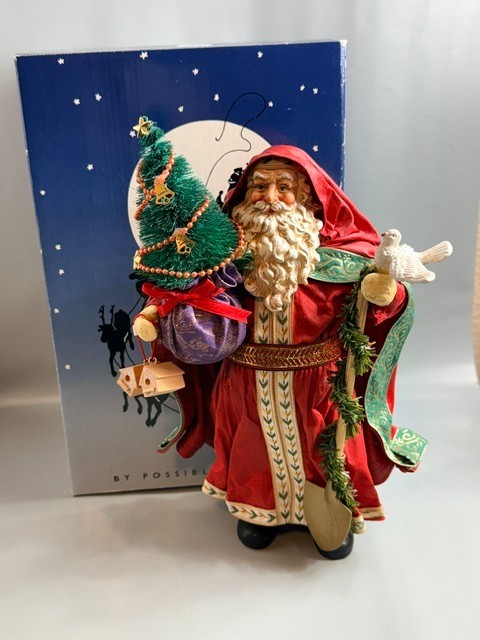 Santa Claus Crinkle Clothtique Christmas Figurine Possible Dreams Tree Planter