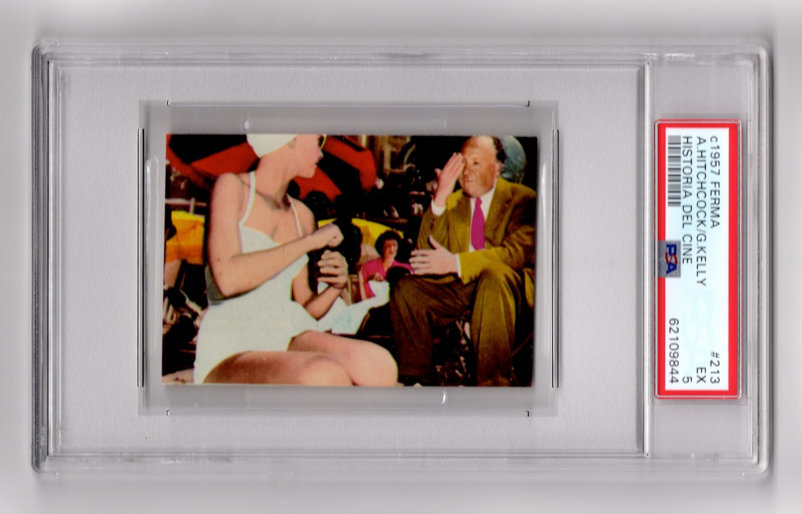 PSA 5 ALFRED HITCHCOCK & GRACE KELLY 1957 Ferma Card HIGHEST EVER GRADED 1/1
