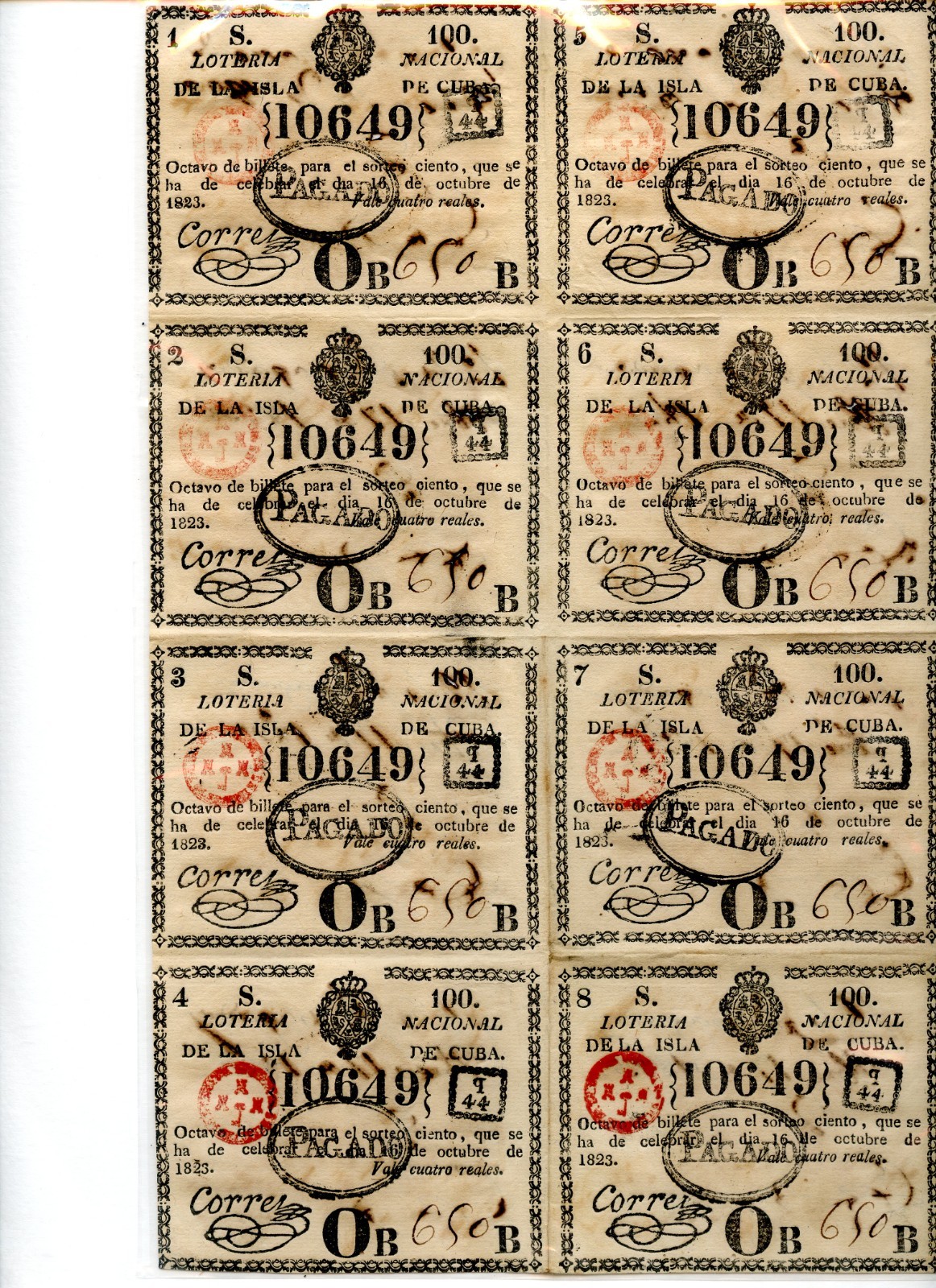 1844 - 1951 Pre Embargo Republic of Cuba Lottery Tickets collection 24+ more