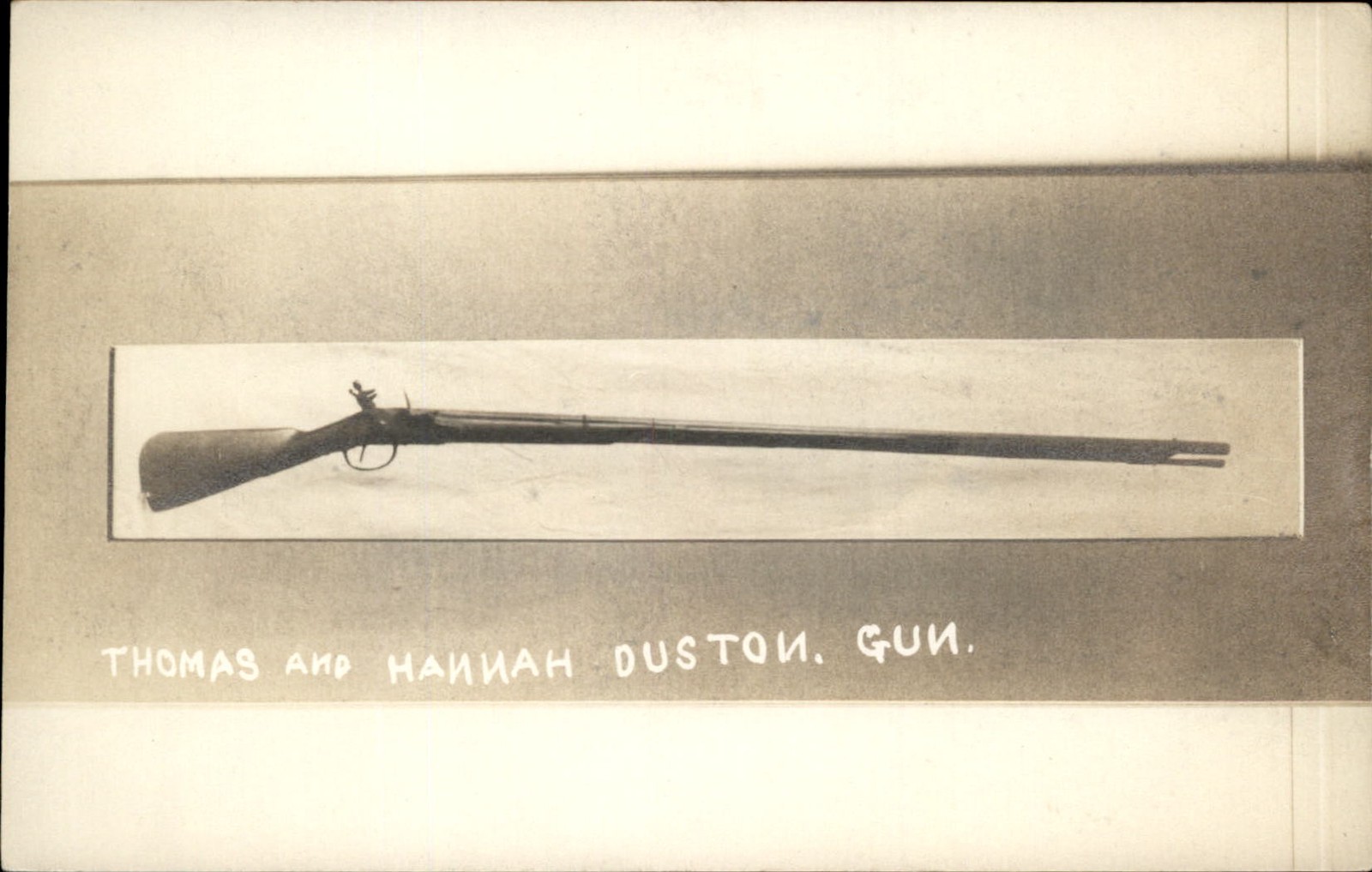 Hannah & Thomas Duston Long rifle Gun American History c1910 RPPC bhn