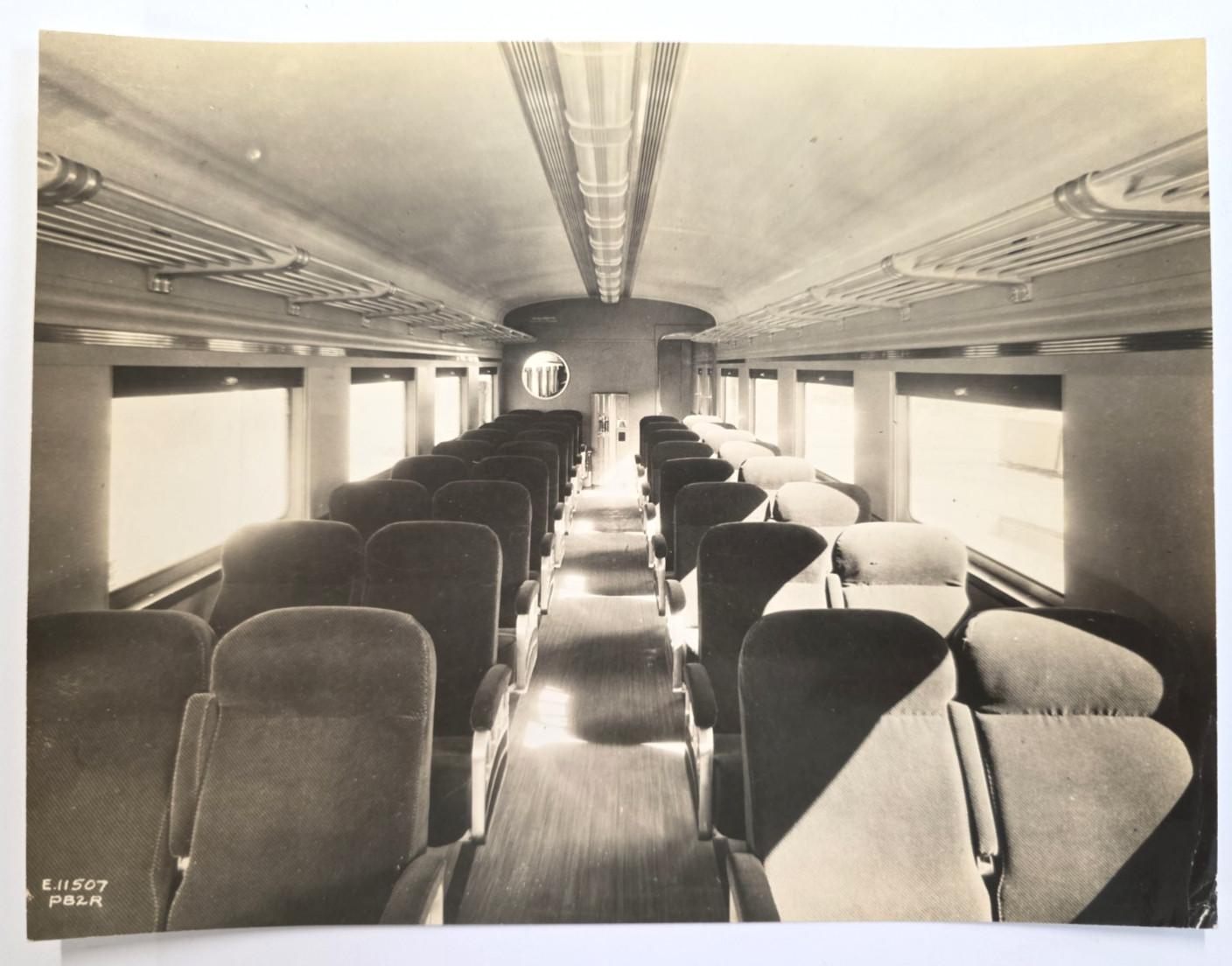 c1940s PRR #4000 Budd P82 Passenger Coach Interior 8x10 Railroad Photo