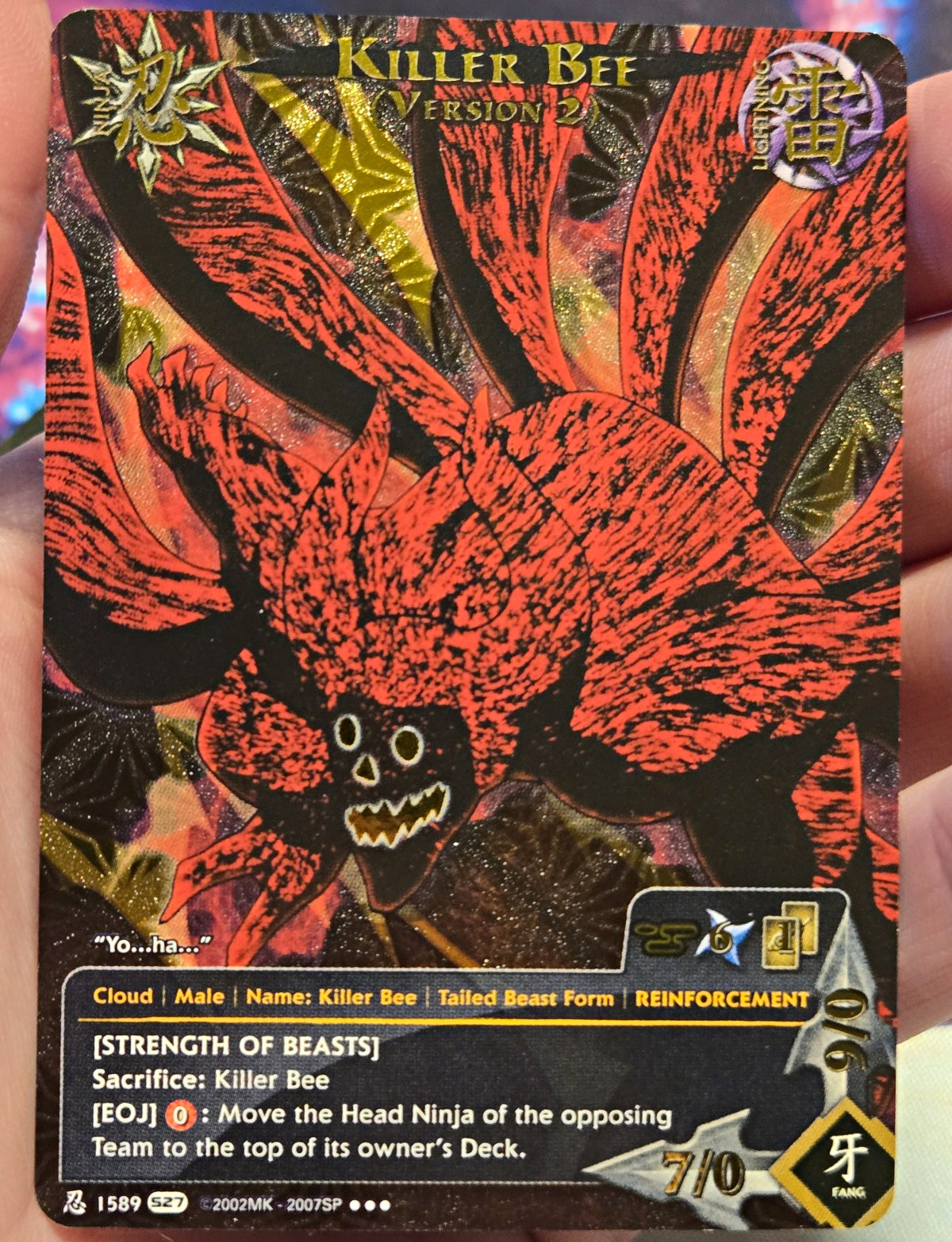 Bandai Naruto CCG Killer Bee (Version 2) Super Rare Foil Card #1589 2007 English