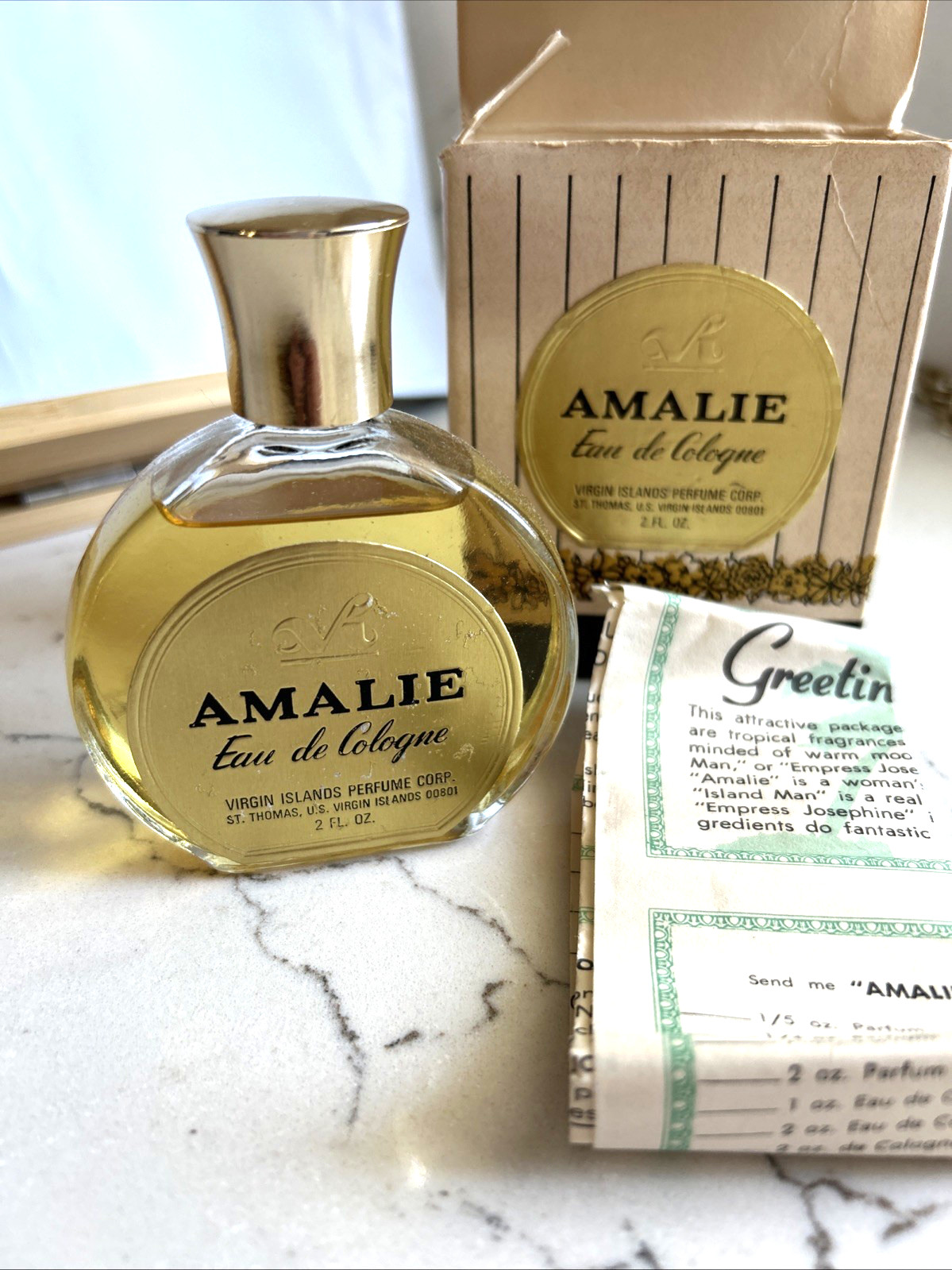Vintage Amalie Eau de Cologne 2 Fl Oz Virgin Islands Corp.