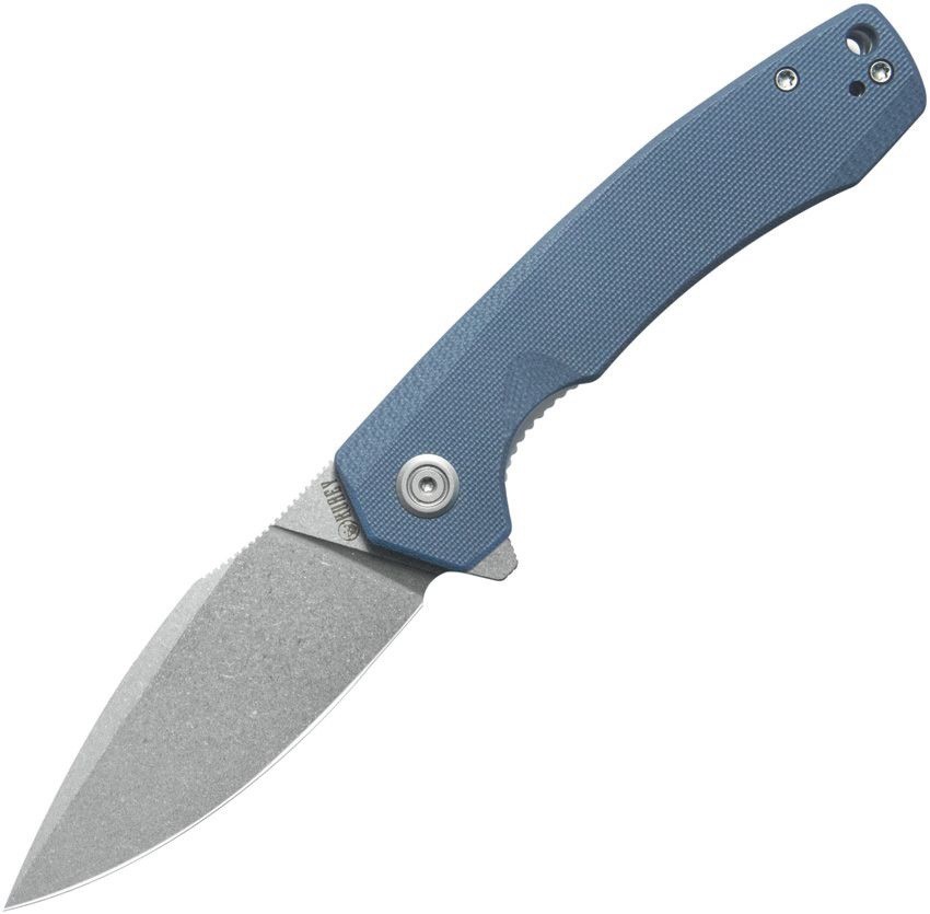 Kubey Calyce Linerlock Blue SW Folding Pocket Knife 3.5in Blade 14C28N Steel EDC