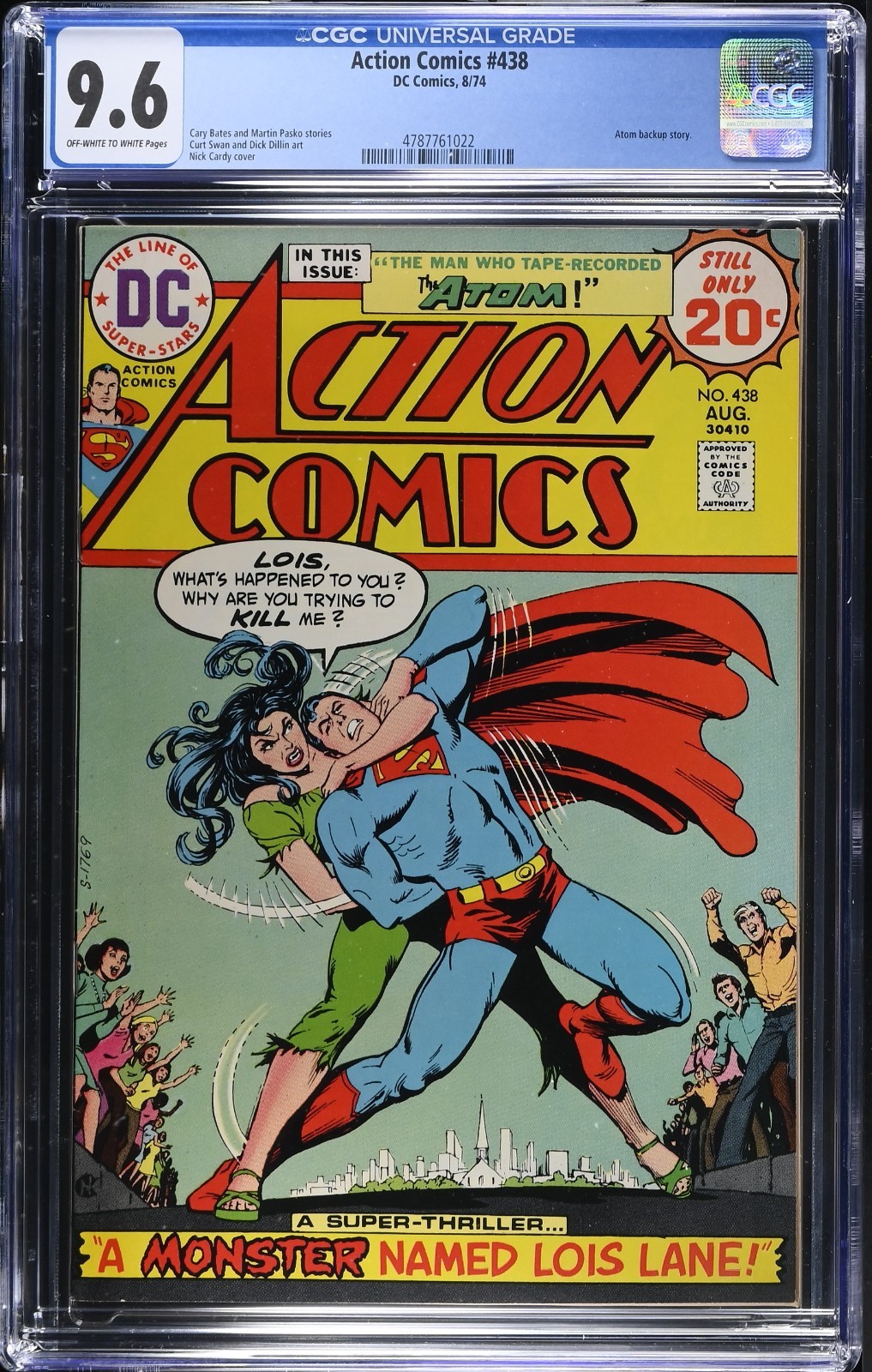 🇺🇸 Action Comics #438 CGC 9.8 OWW DC 1974 Nick Cardy Lois Lane Monster Cover