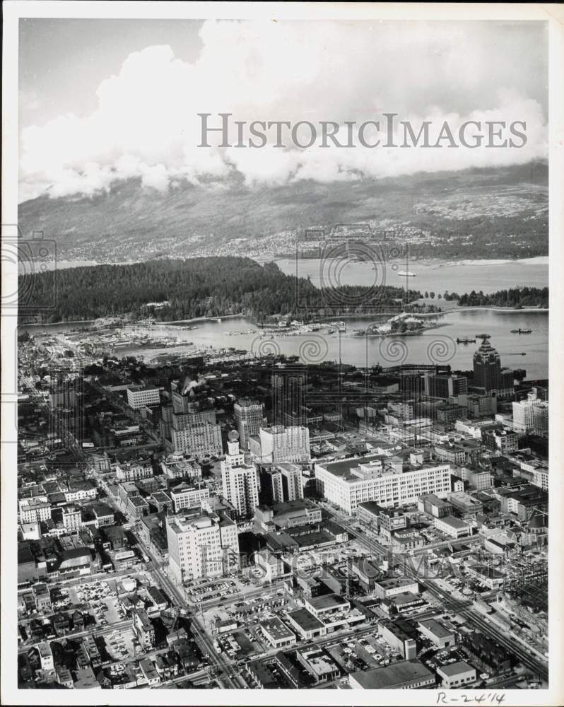 1962 Press Photo Air view of Vancouver, BC - lra75684
