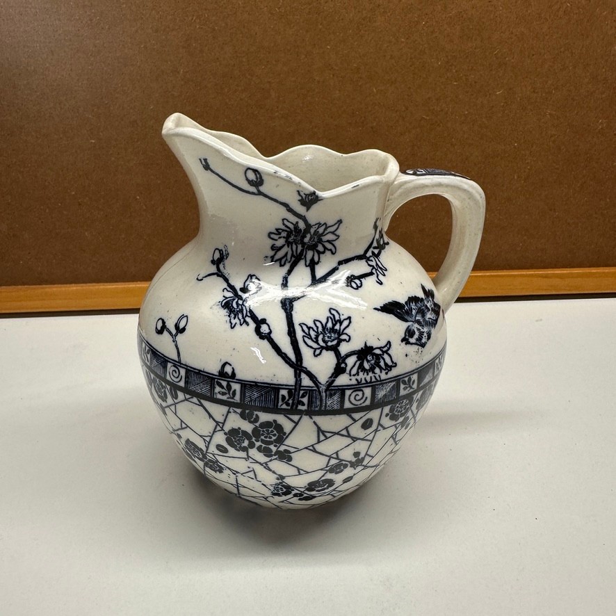 Antique FJ Emery Burmese Aesthetic Transferware Pitcher Burslem England c1880