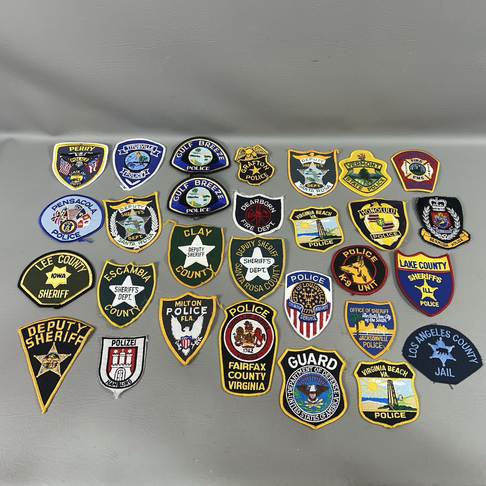 Mixed Patch Lot Police Sheriff Fire FL CA VA K-9 Vintage 29 Patches