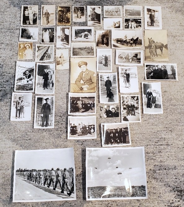 Vintage WWII Military Photo Lot 39 Snapshots Airborne Paratrooper Army Navy Sail