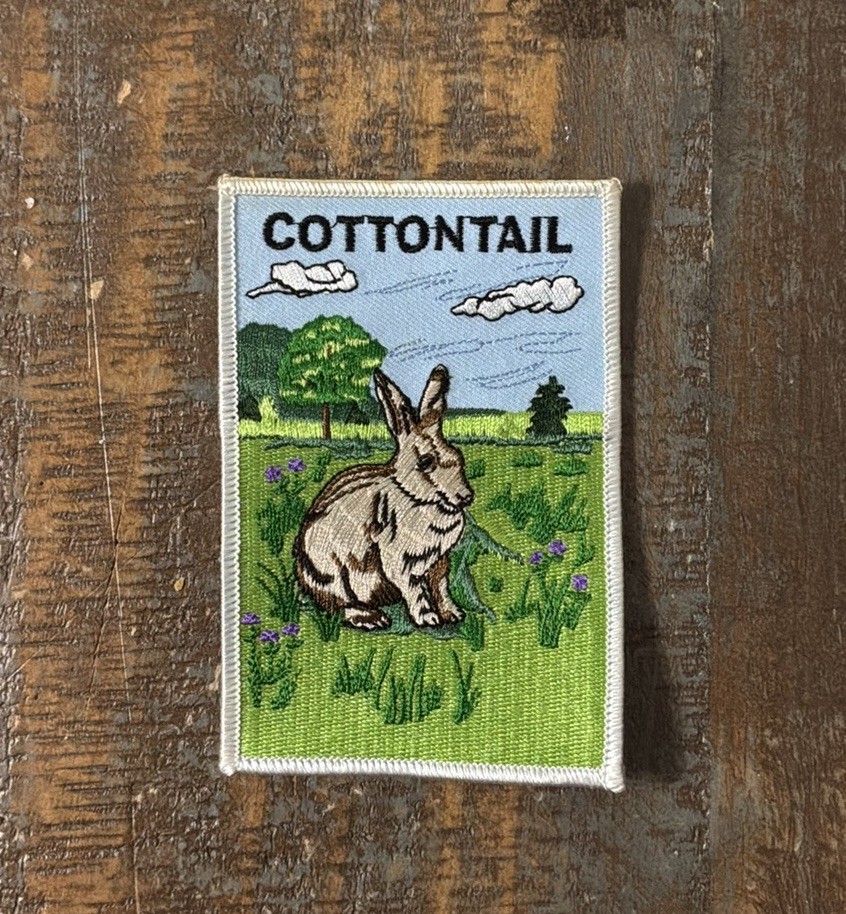 Vintage COTTONTAIL Rabbit Bunny Animal Wildlife Sew-On Patch NOS 1970s