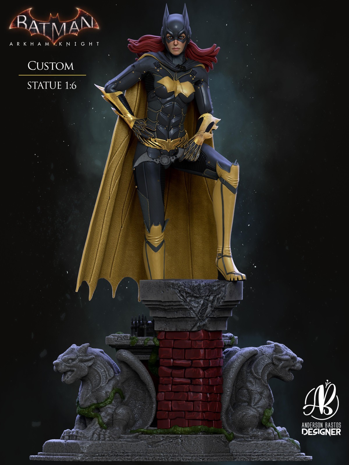 Batgirl Fan Art Resin Statue Pro Painted 1/6 Scale - Made To Order