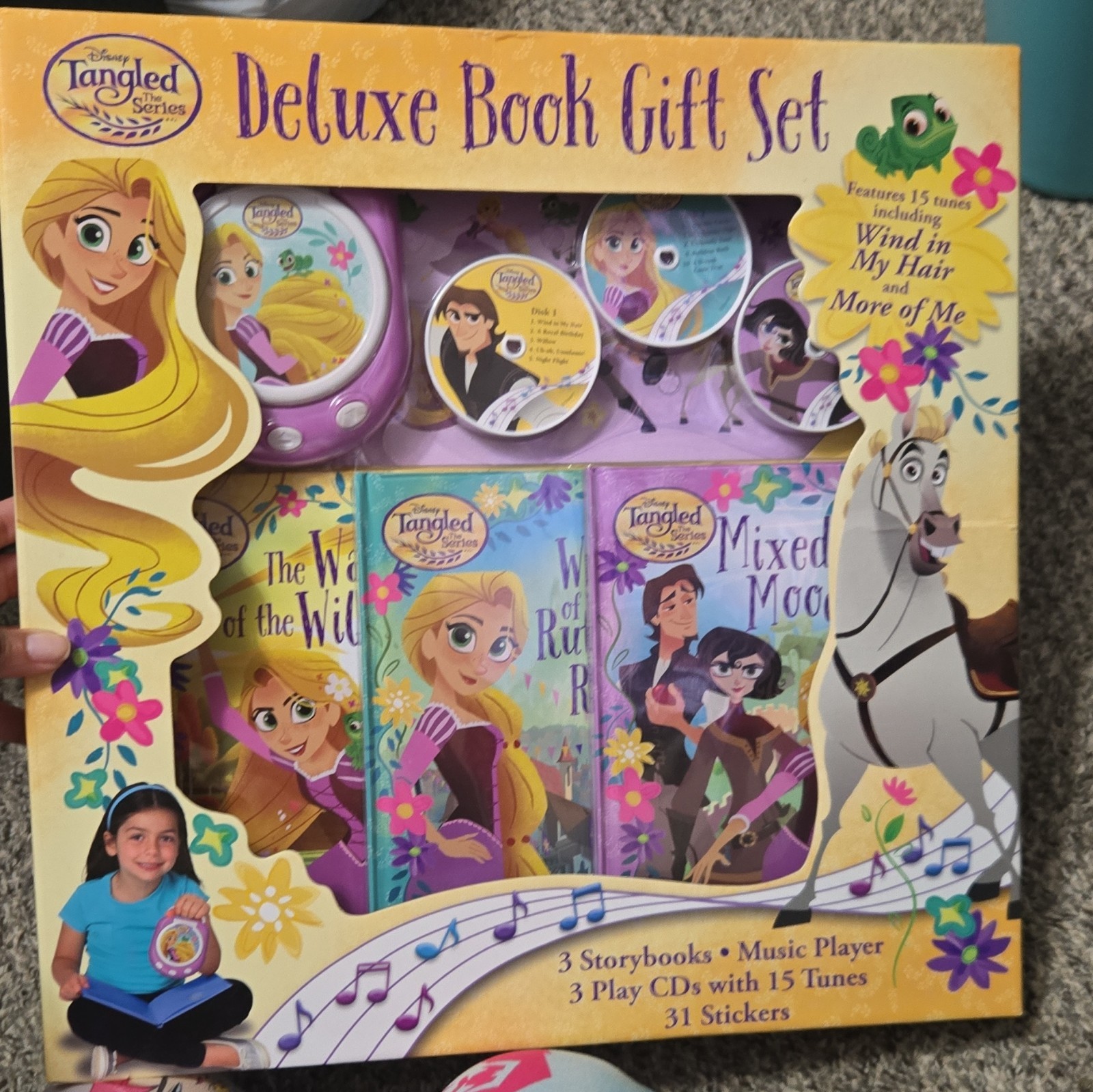 Disney Tangled: The Series Deluxe Book Gift Set w/ 3 Books, Music Player, CDs