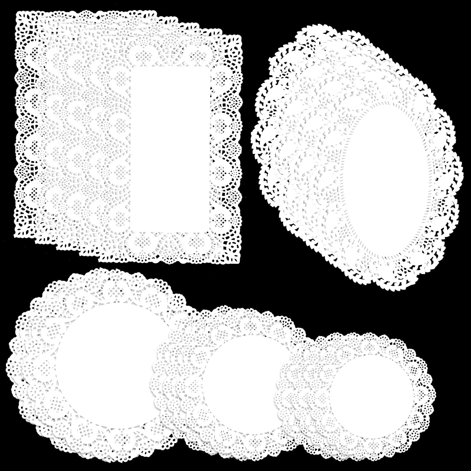 150Pcs Paper Doilies Assorted Sizes White Lace Disposable...