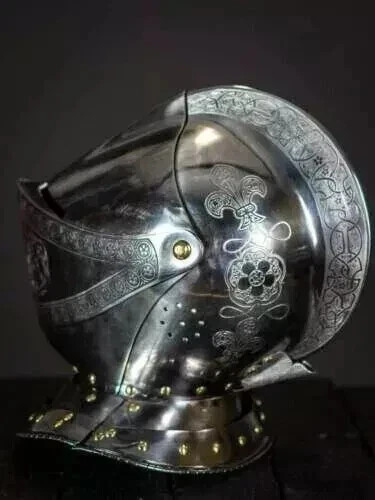 Christmas SCA HNB 18 Gauge Steel Medieval Combat ARMET Close Helmet Costume