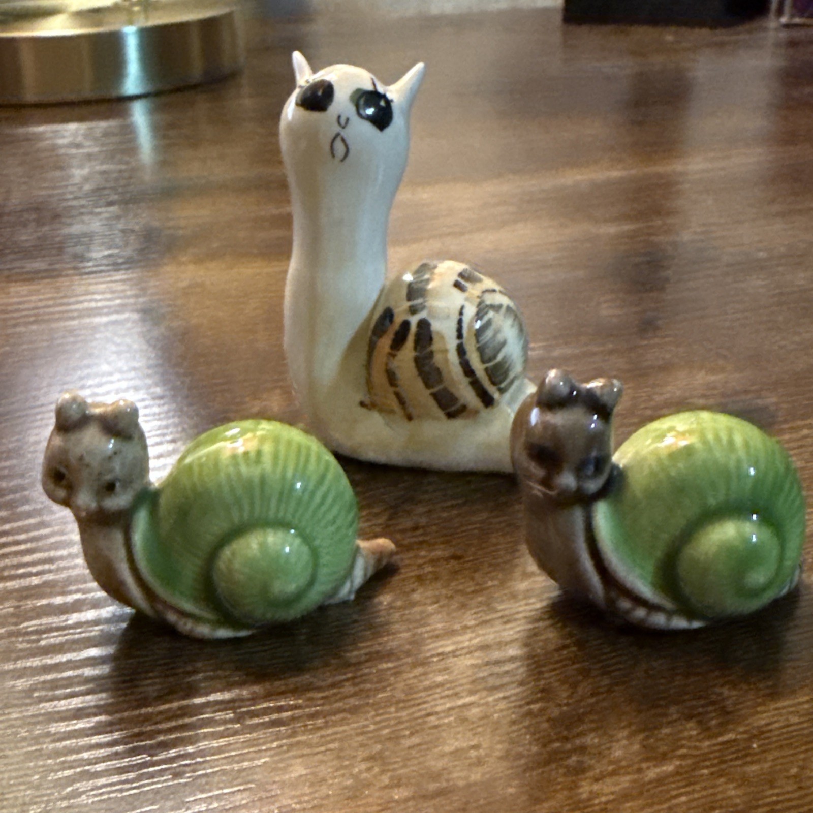 Vintage Anthropomorphic Snails 3 Mini Figurines 1”-2.5 inches