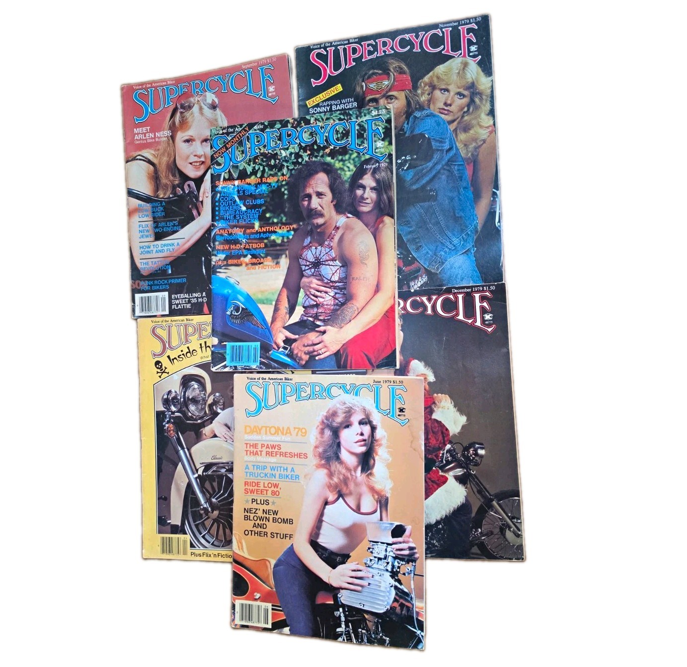 Vintage 70s Supercycle Motorcycle Magazine Lot of 6 Sonny Barger Hells Angels