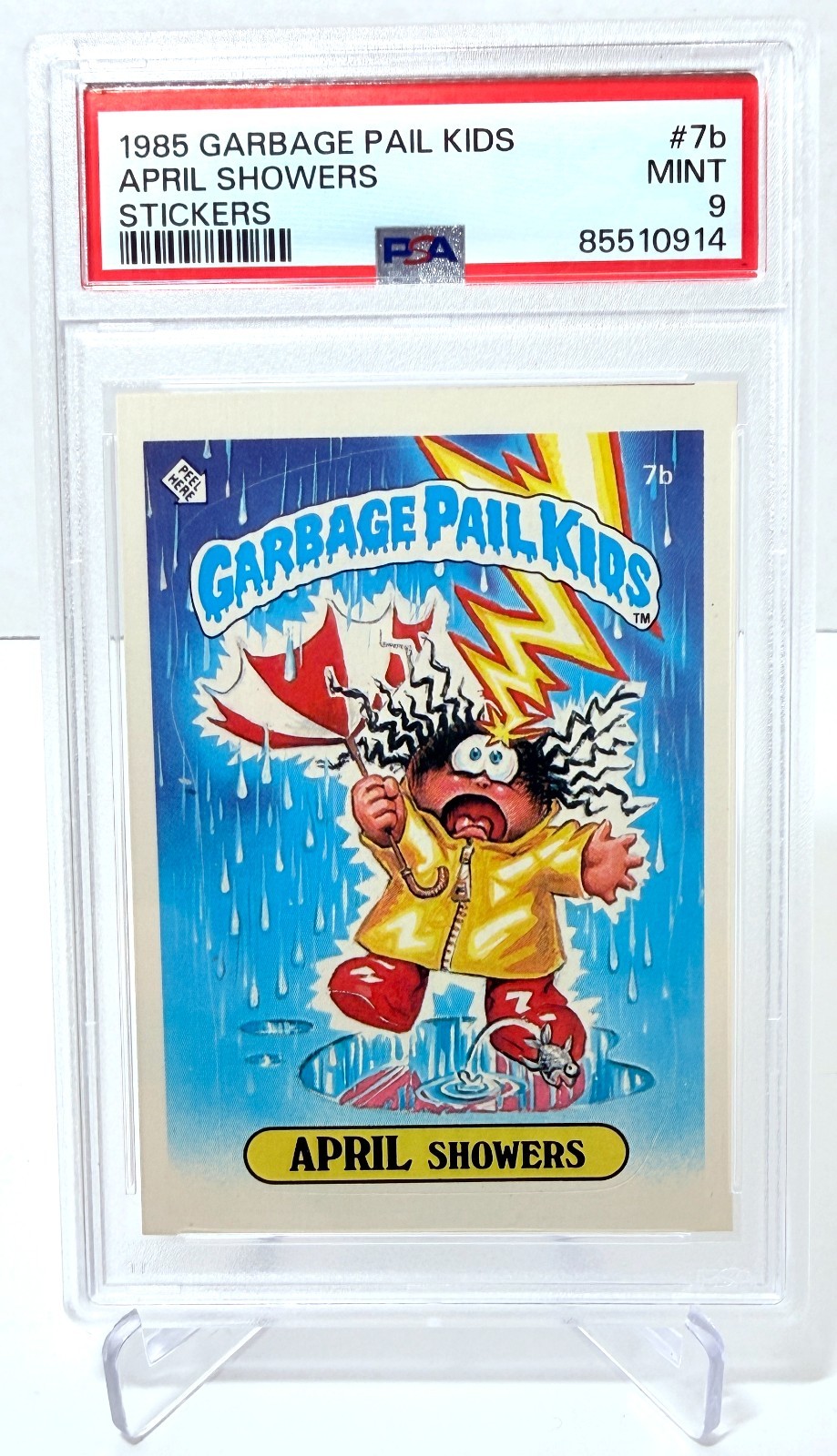 1985 Topps Garbage Pail Kids Series 1 - #7b April Showers - PSA 9 MINT