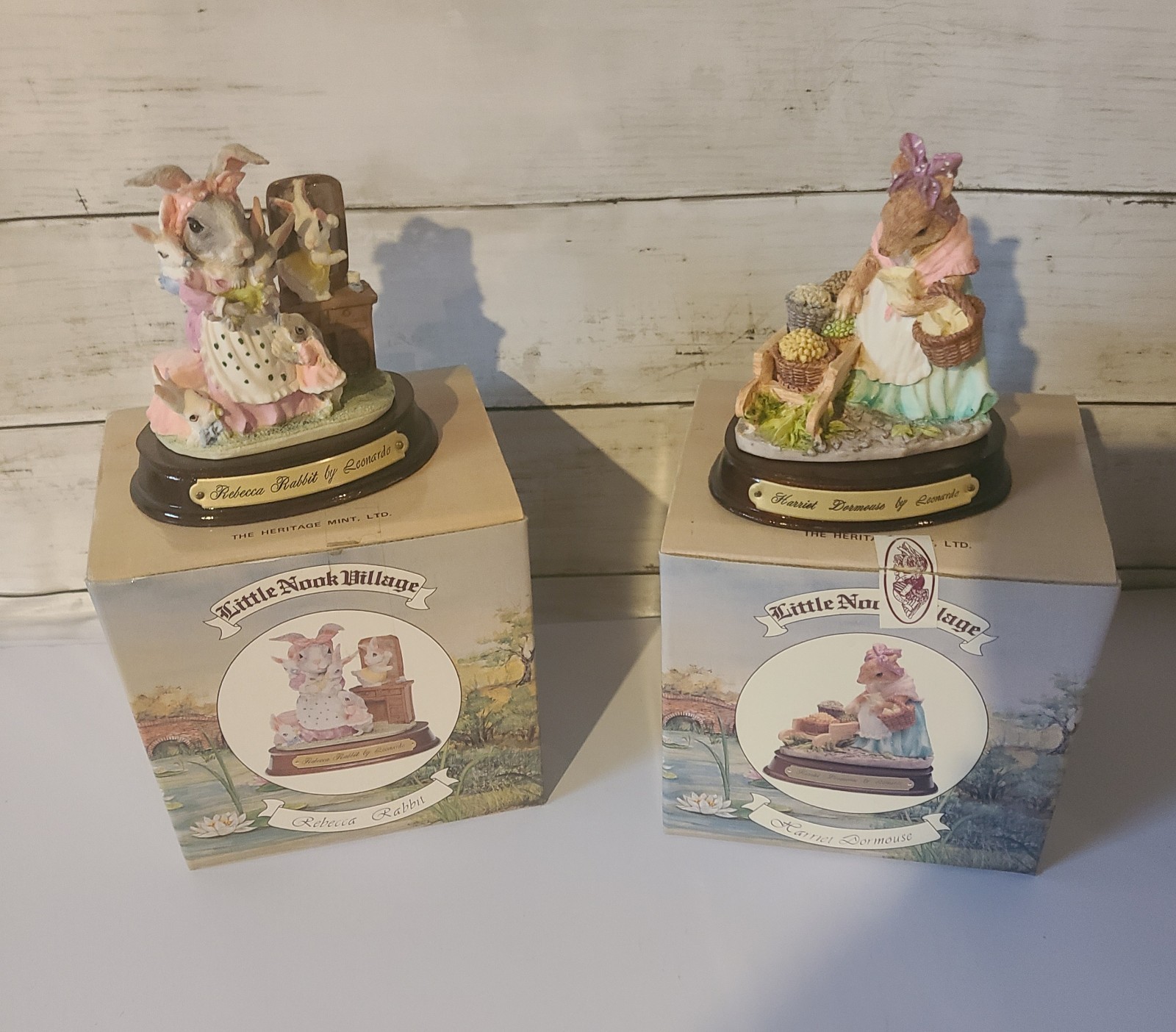 Little Nook Village Harriet Dormouse & Rebecca Rabbit Figurines Leonardo Coll