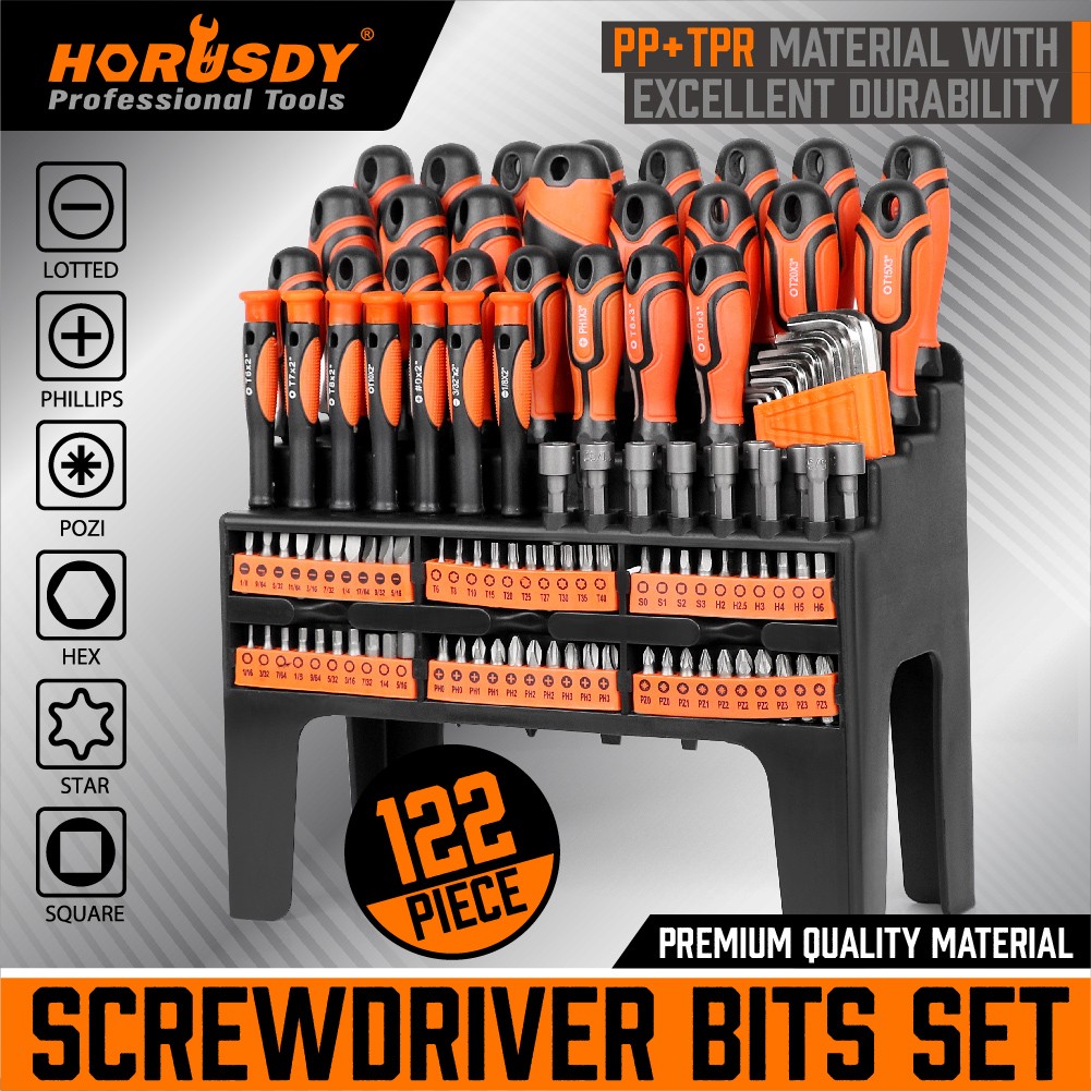 122Pc Magnetic Screwdriver Set Ratchet Handle Nut Driver Hex Key Socket Bits