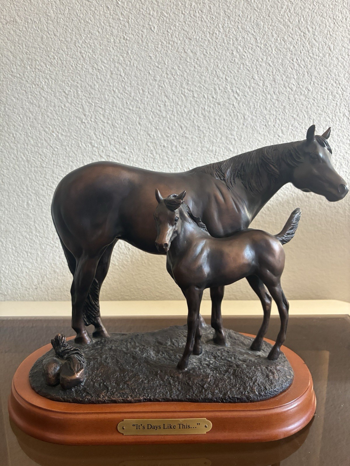 Montana Silversmiths Montana Lifestyles Horse & Foal Sculpture Signed 1990