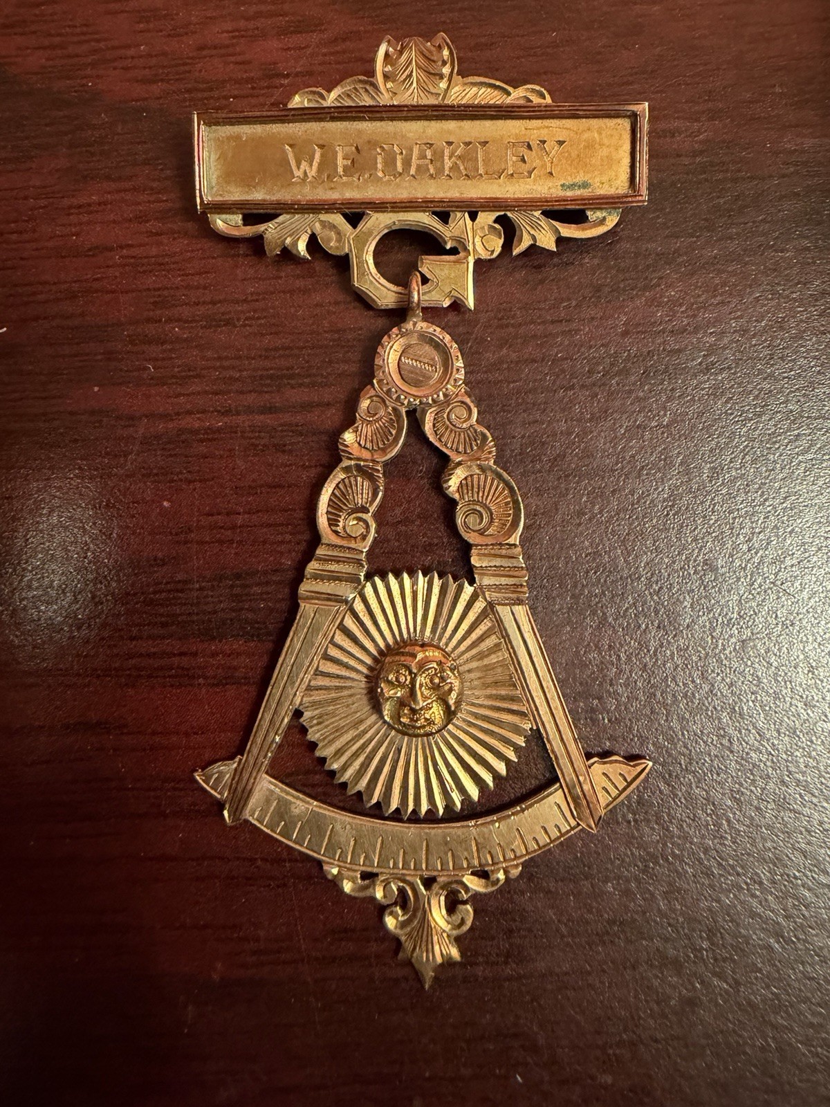 1911 Vintage Gold Masonic Past Master W. E. Oakley East Nashville Lodge No. 560
