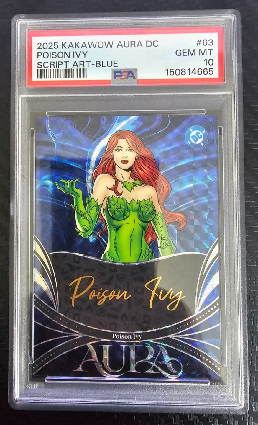 2025 Kakawow Aura DC Poison Ivy Script Art Blue #/95 PSA 10