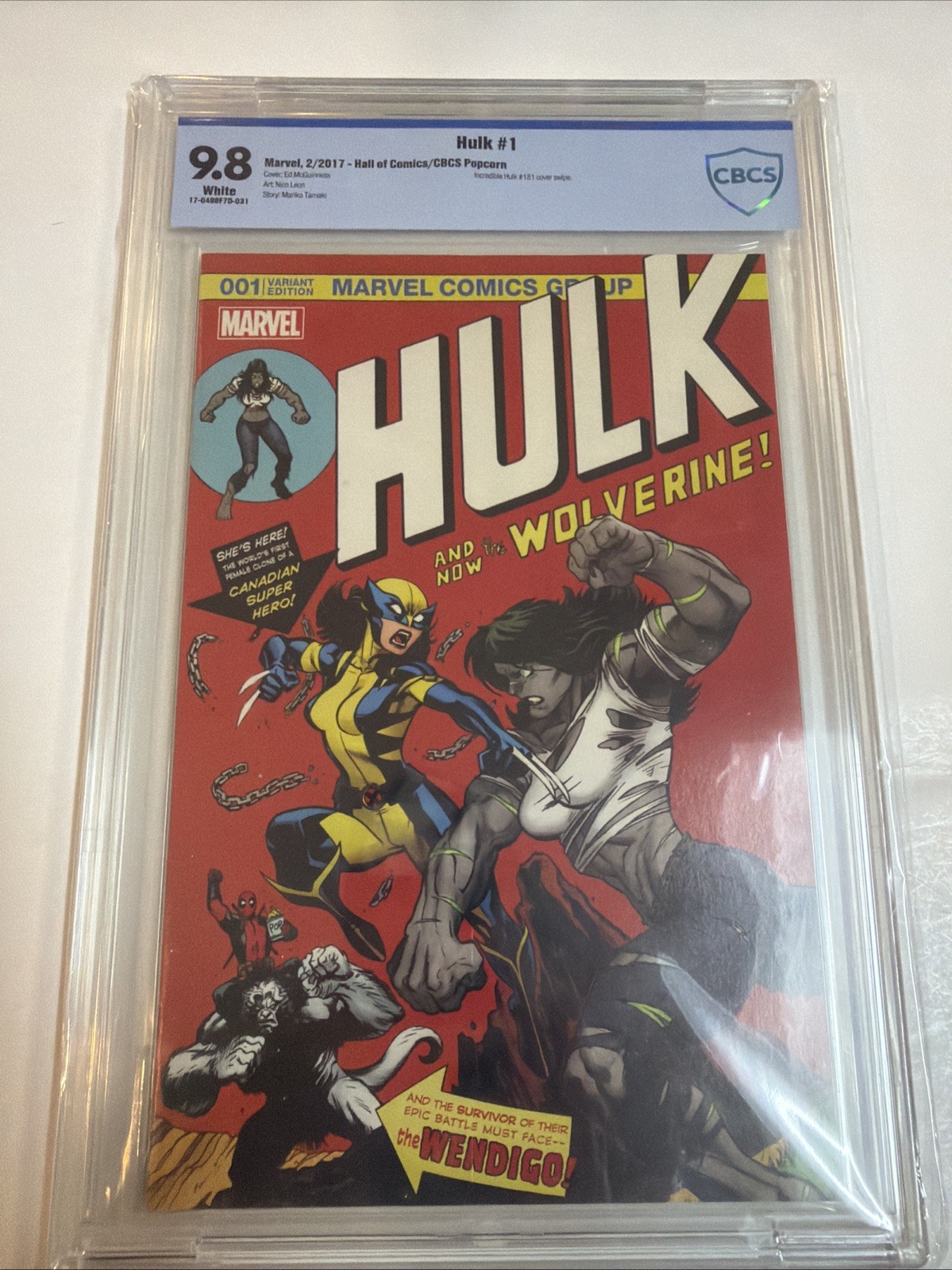 Hulk (2017) # 1 (CBCS 9.8) Color Hulk 181 Homage Deadpool Popcorn