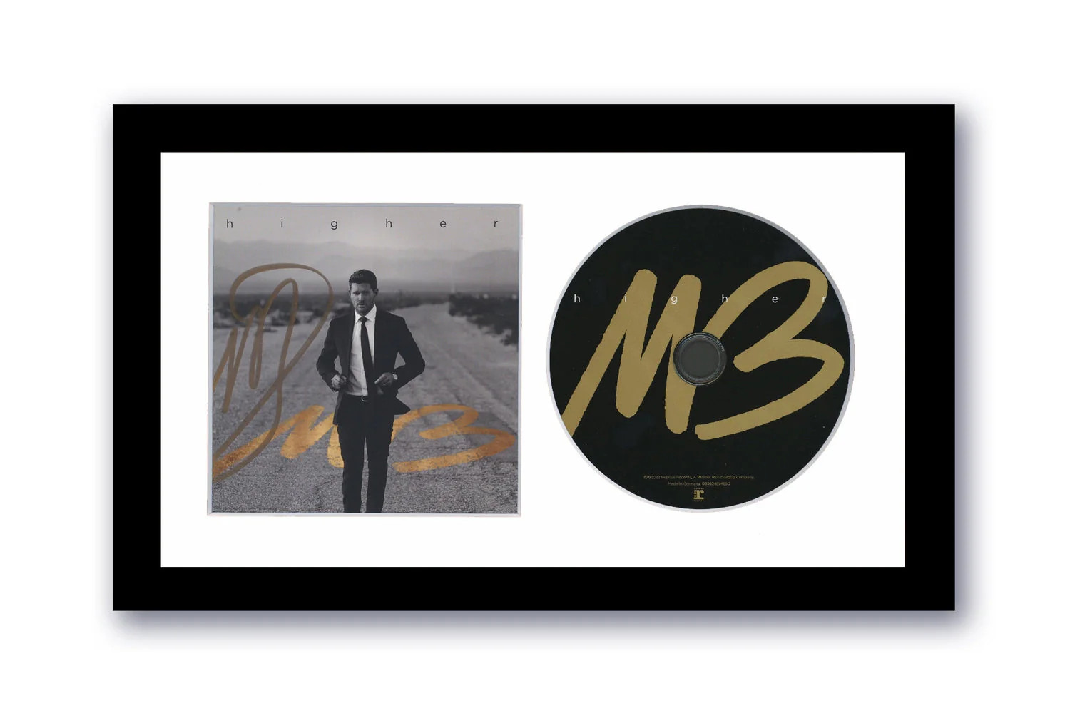 Michael Buble Signed 7x12 Custom Framed CD Higher Autographed ACOA
