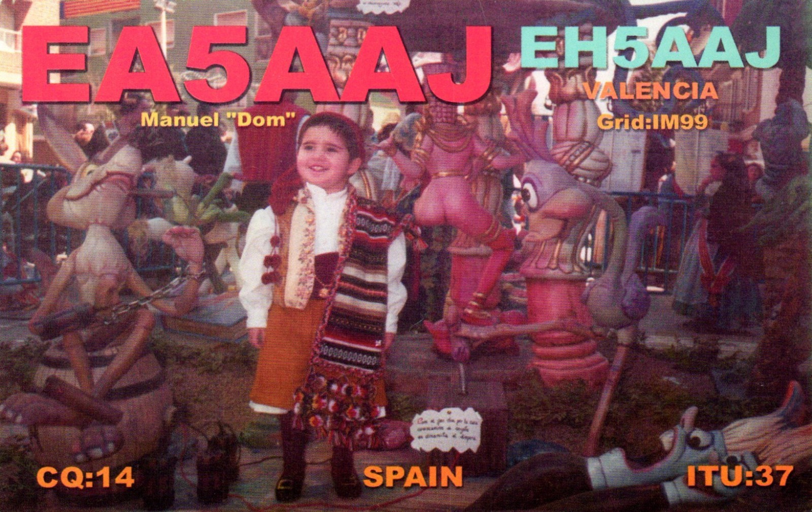 Valencia Spain EA5AAJ QSL Radio Postcard