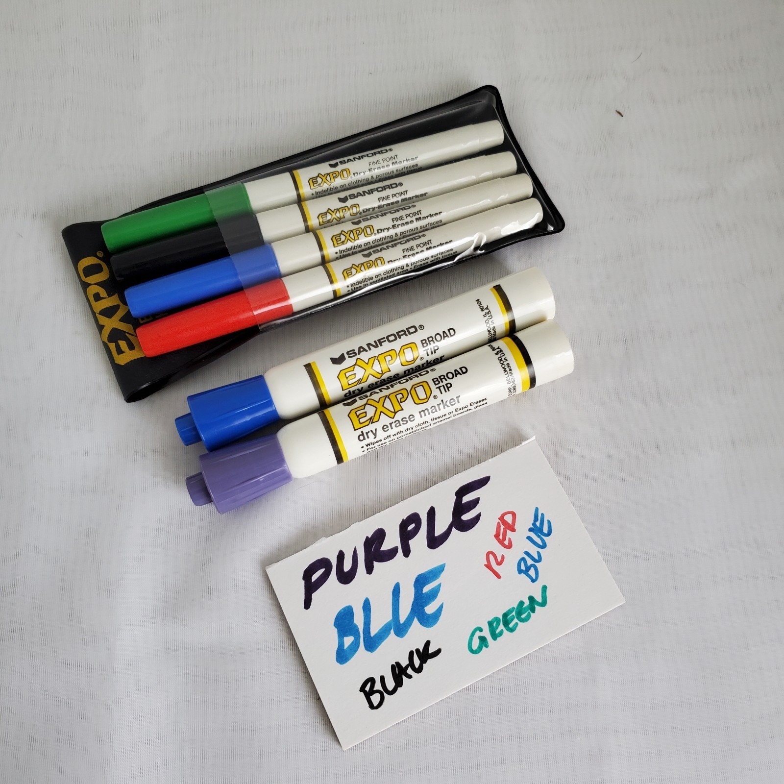 VTG 1980s Sanford Expo Dry Erase Markers 4 Color Set USA Fine Point + 2 Chisel