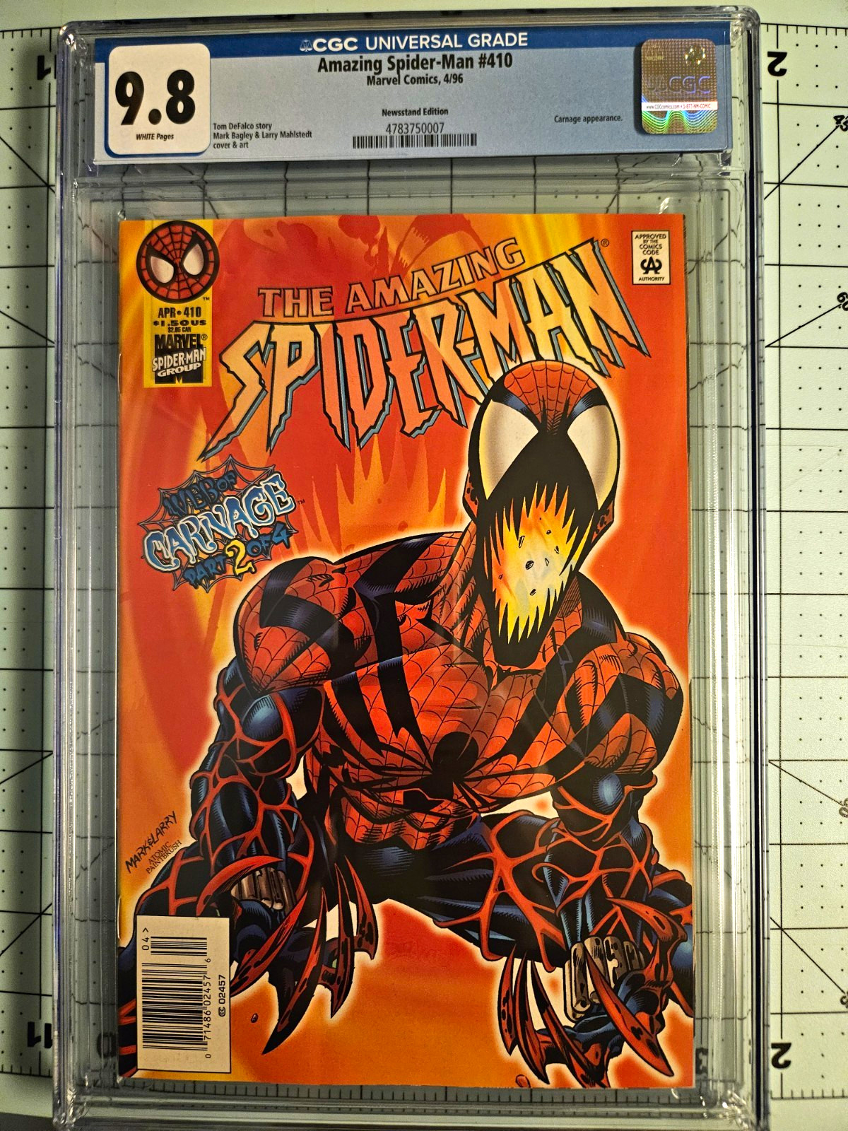 The Amazing Spider-Man #410 CGC 9.8 Newsstand Edition (Marvel 1996) Carnage